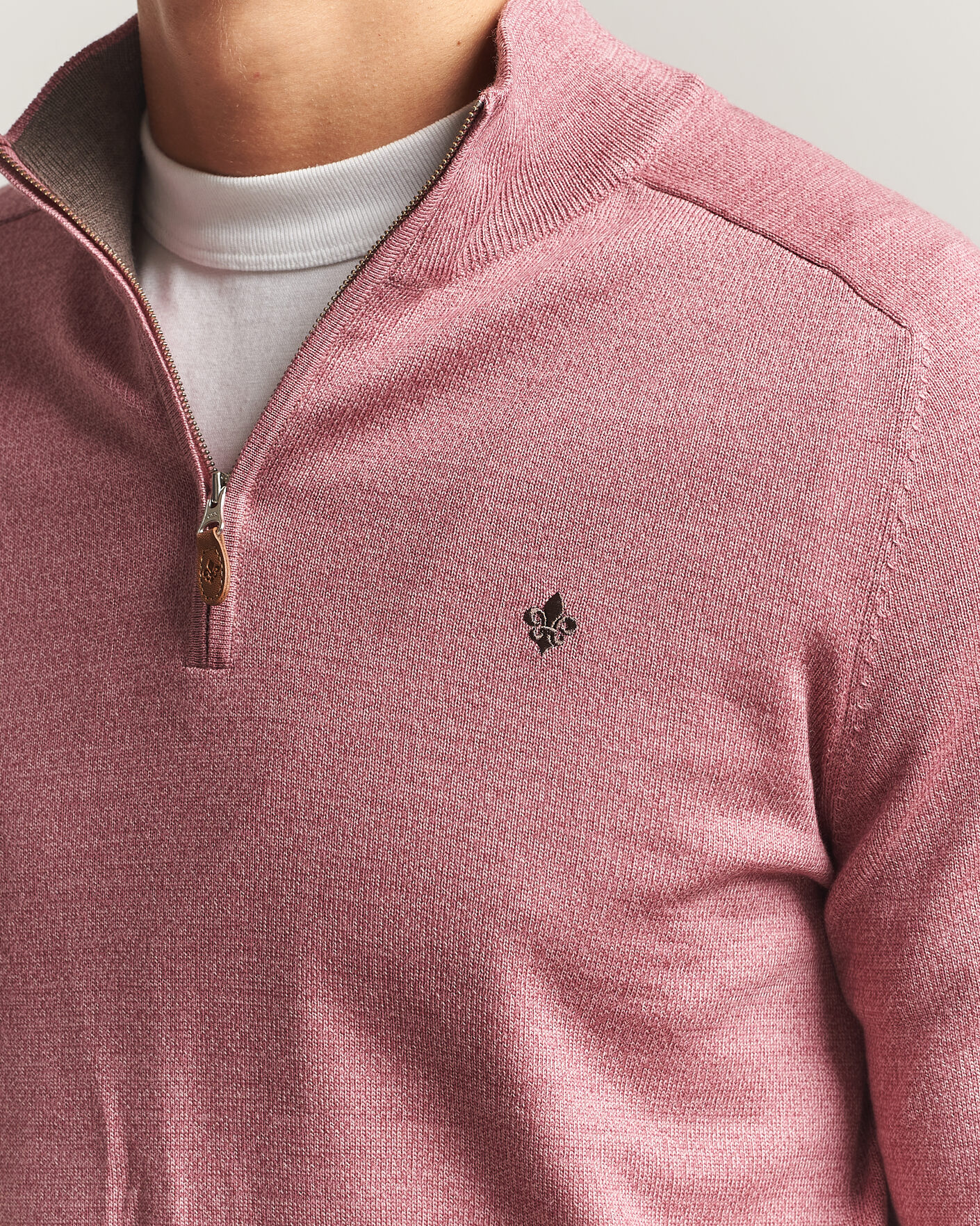 Uomini | Maglieria | Morris | John Merino Half Zip Cerise