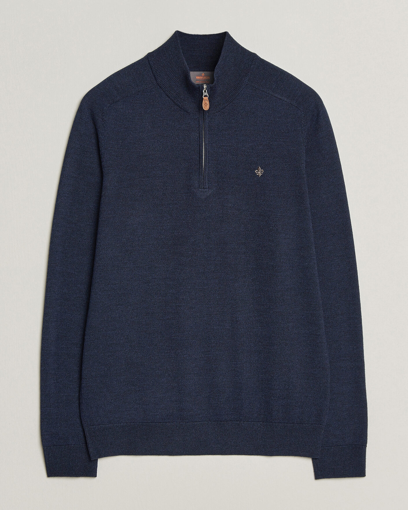 Uomini | Maglieria | Morris | John Merino Half Zip Ocean Blue