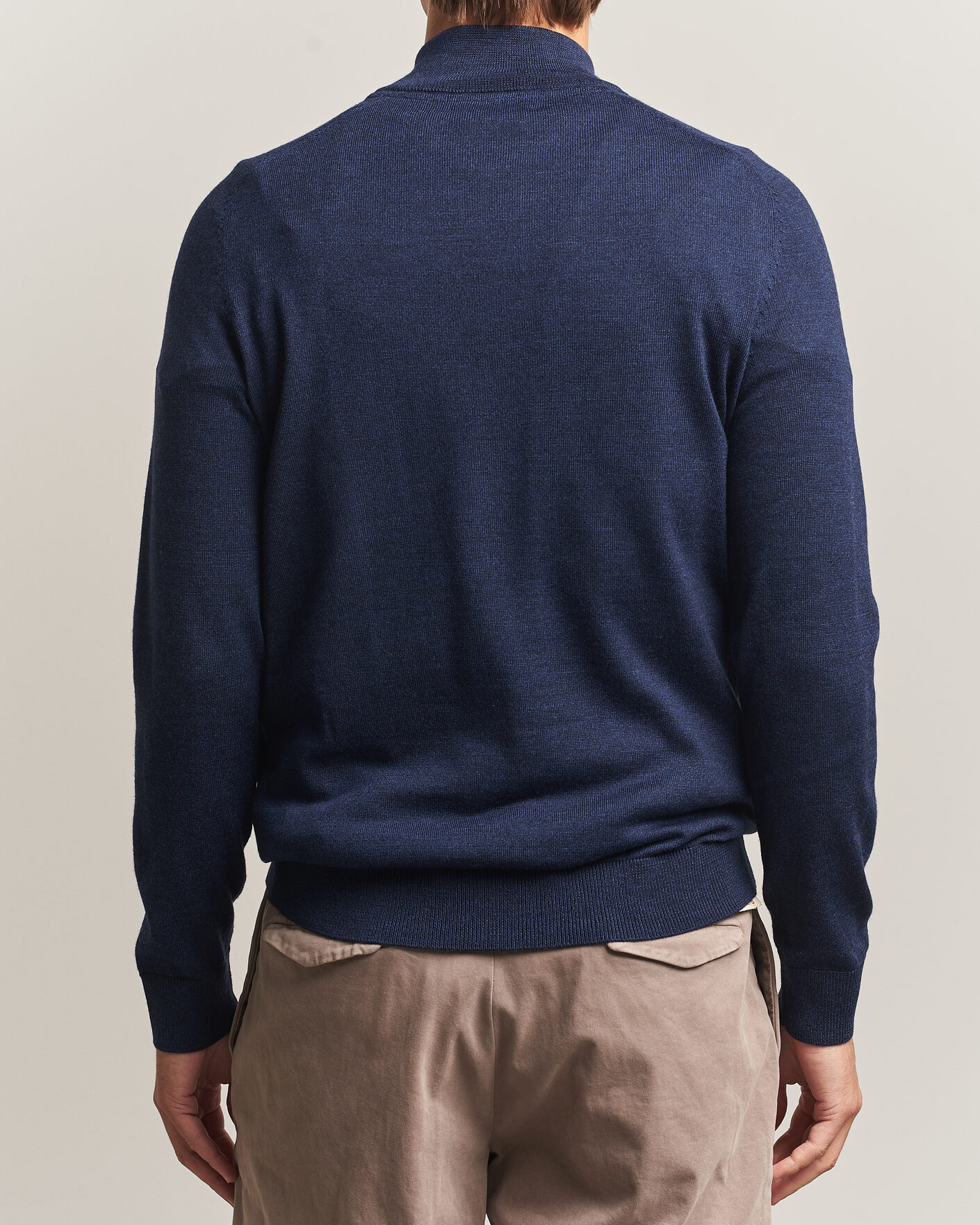 Uomini | Maglieria | Morris | John Merino Half Zip Ocean Blue