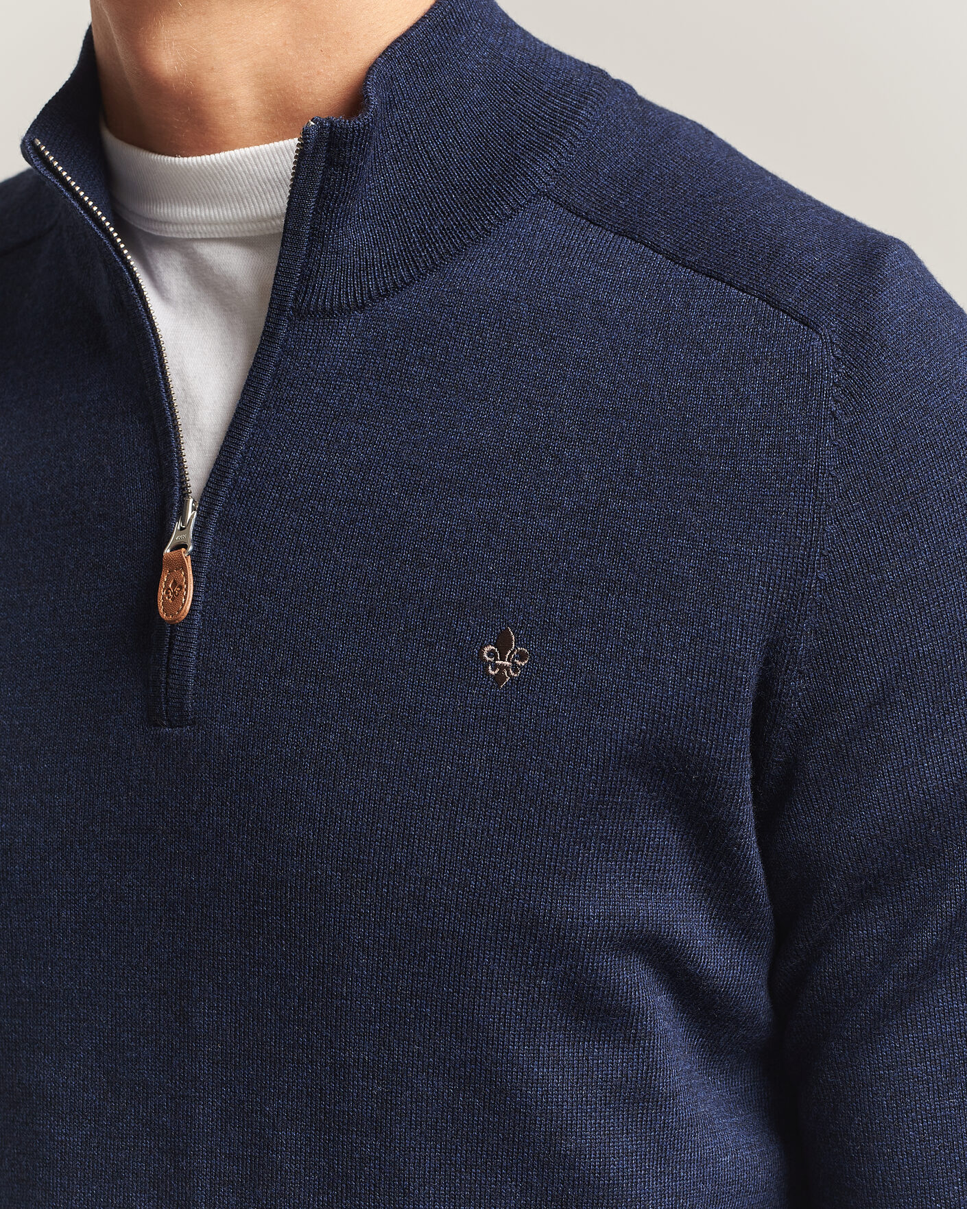 Uomini | Maglieria | Morris | John Merino Half Zip Ocean Blue