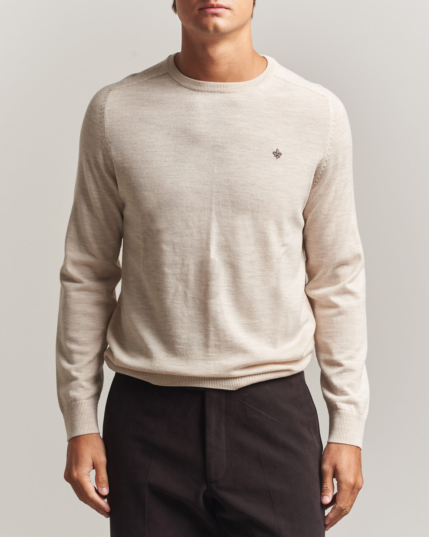 Uomini | Maglieria | Morris | Merino O-Neck Off White