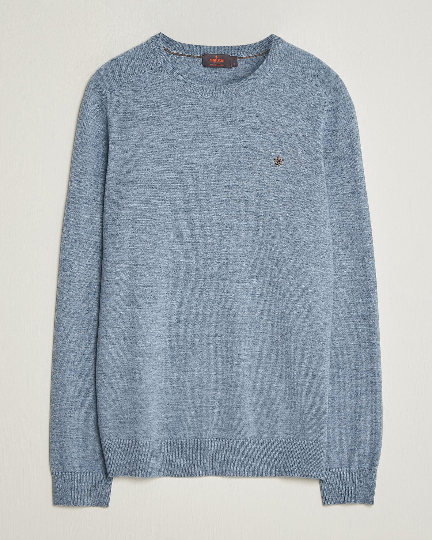 Uomini | Maglieria | Morris | Merino O-Neck Light Blue