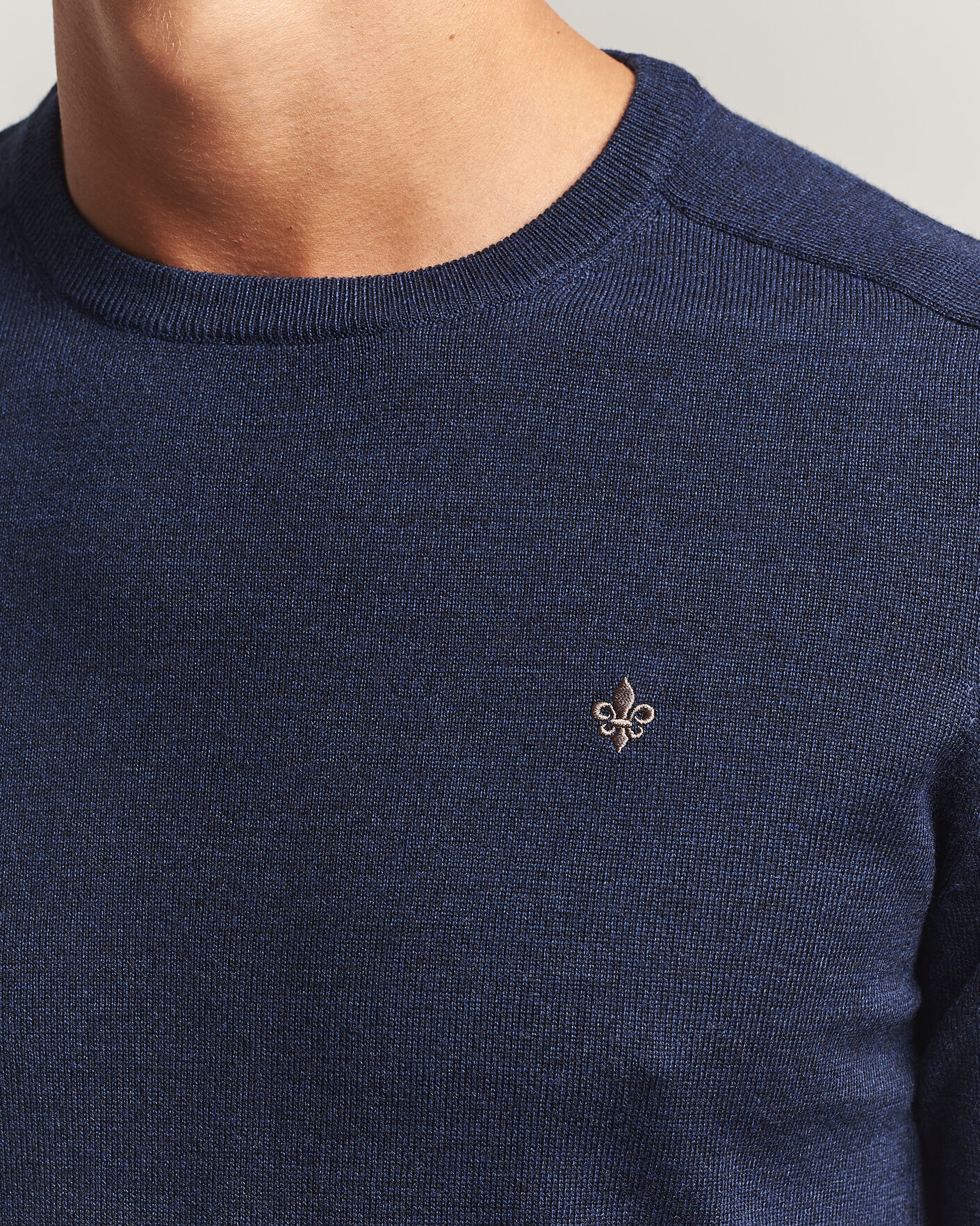 Uomini | Maglieria | Morris | Merino O-Neck Navy