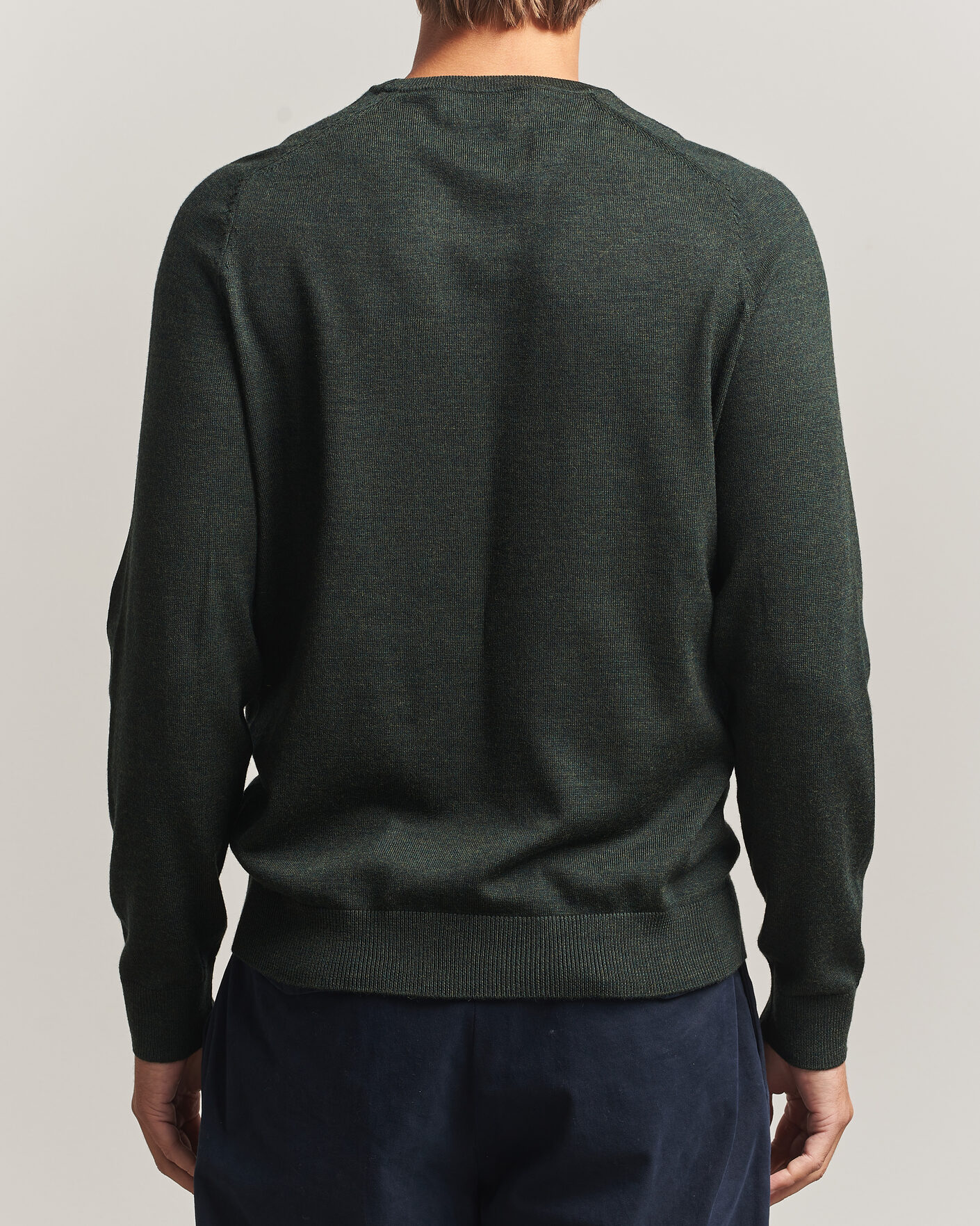 Uomini | Maglieria | Morris | Merino O-Neck Olive