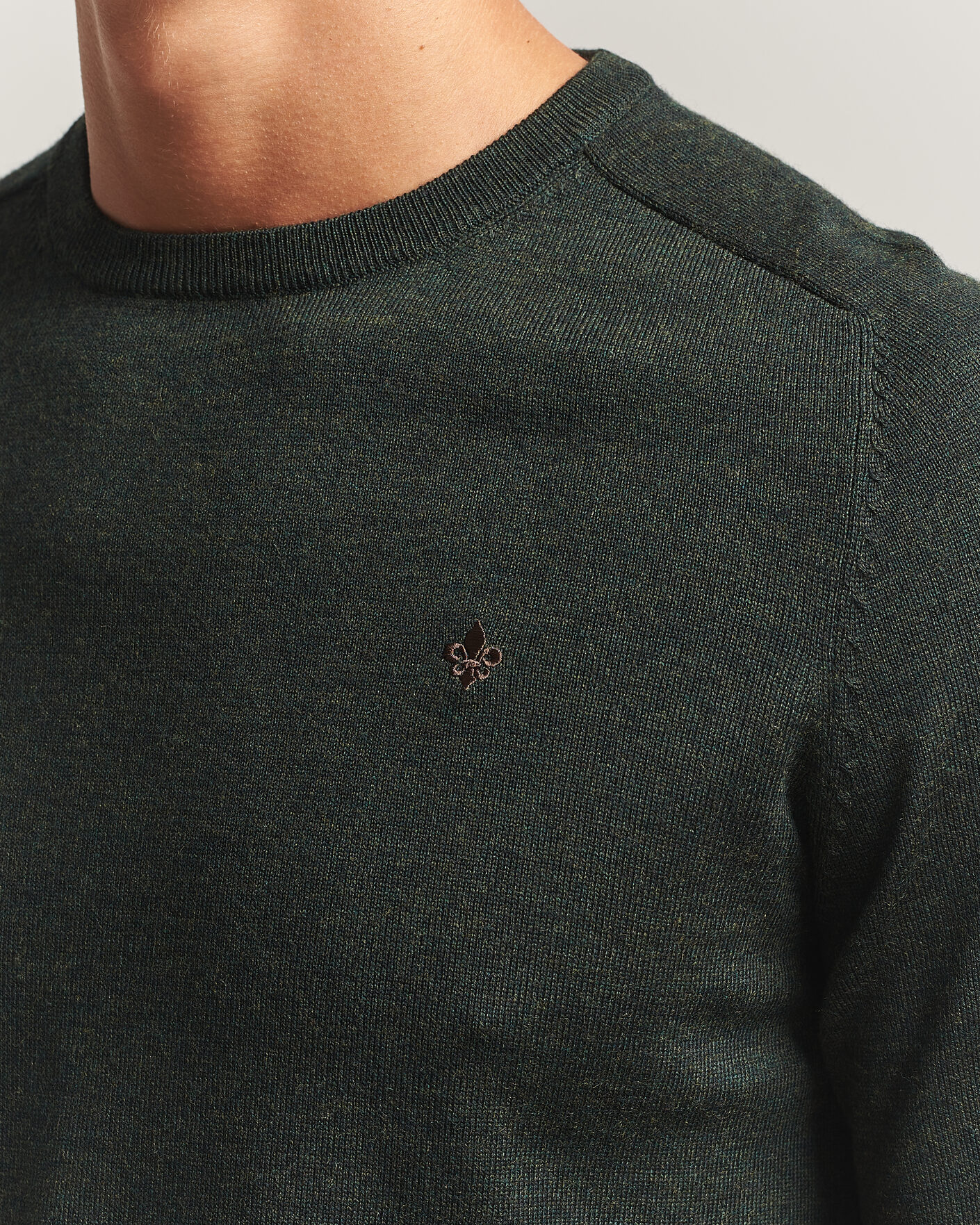Uomini | Maglieria | Morris | Merino O-Neck Olive