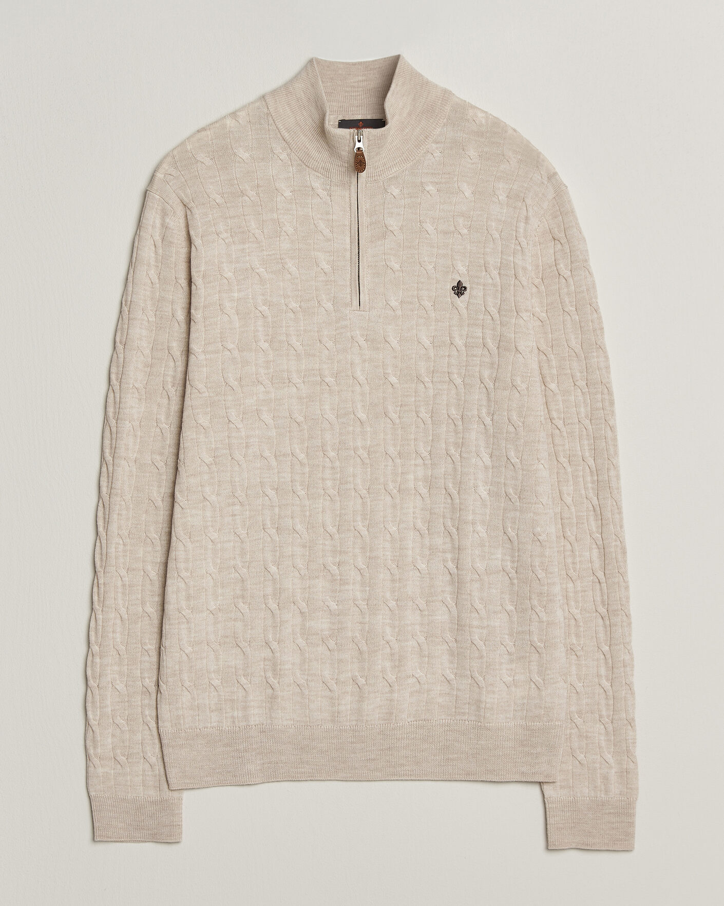 Uomini | Maglieria | Morris | Merino Cable Half Zip Off White