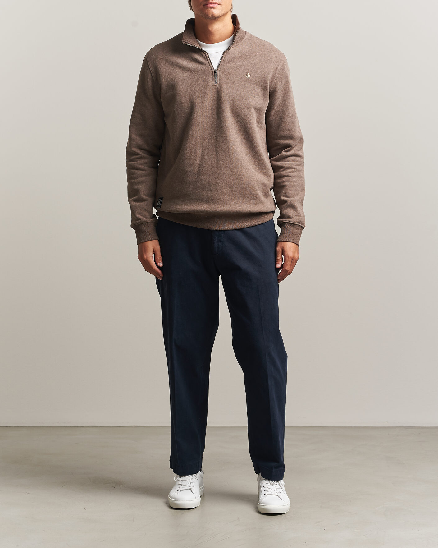 Uomini | Maglieria | Morris | Brandon Lily Half Zip Brown