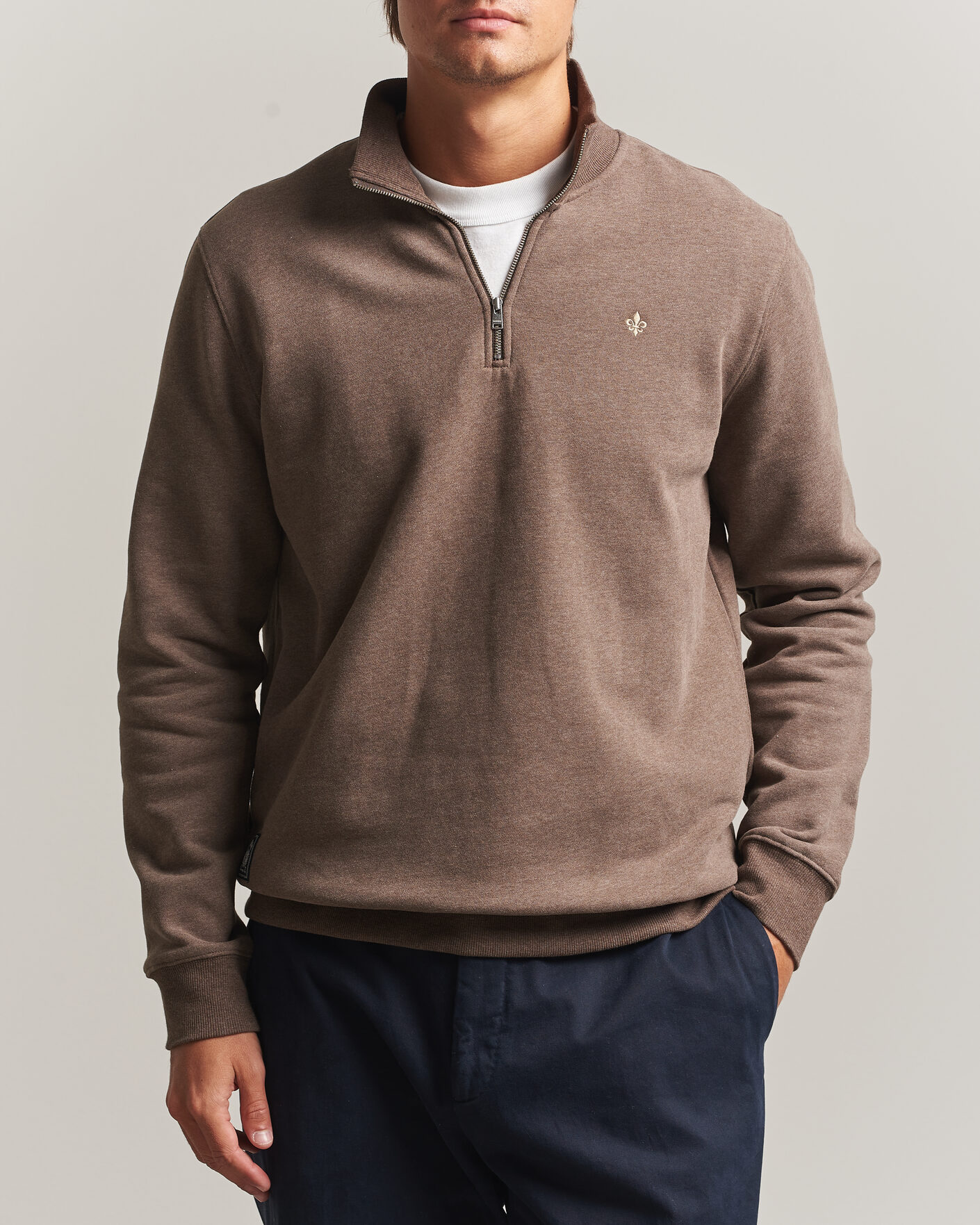 Uomini | Maglieria | Morris | Brandon Lily Half Zip Brown