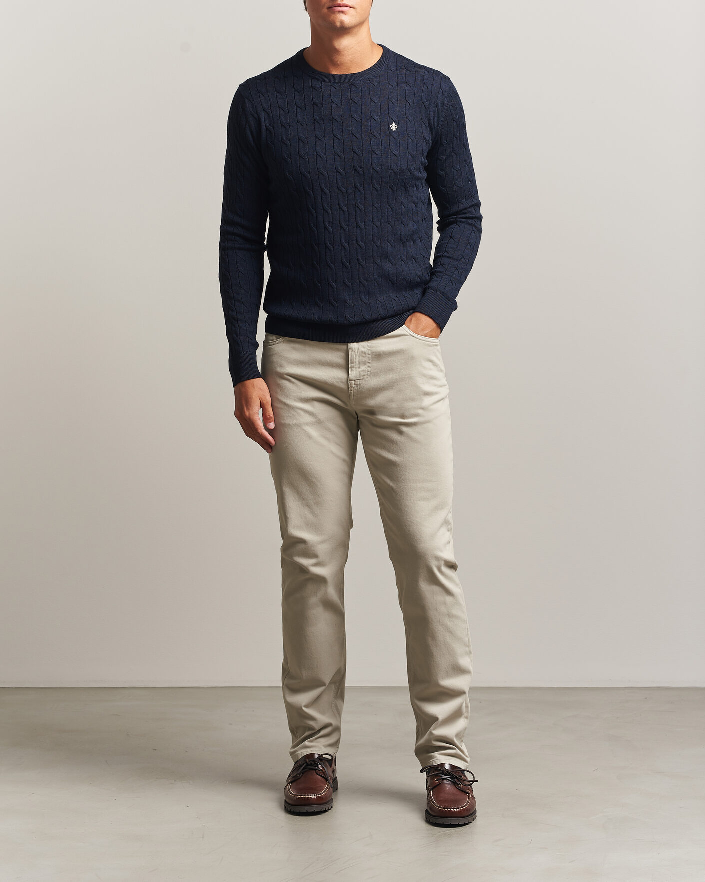 Uomini | Pantaloni | Morris | James Brushed 5-Pocket Pant Khaki