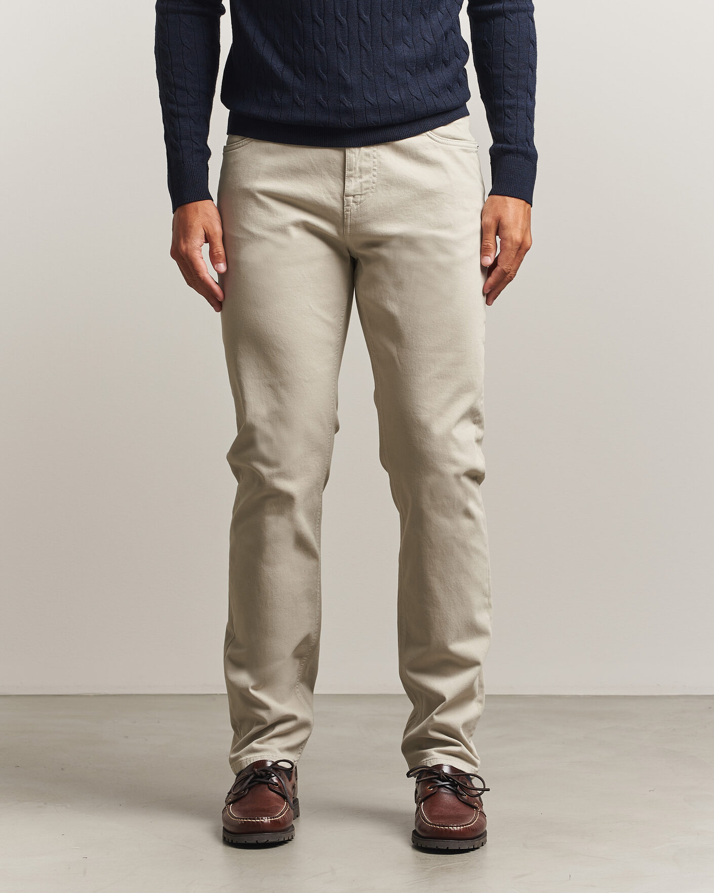 Uomini | Pantaloni | Morris | James Brushed 5-Pocket Pant Khaki