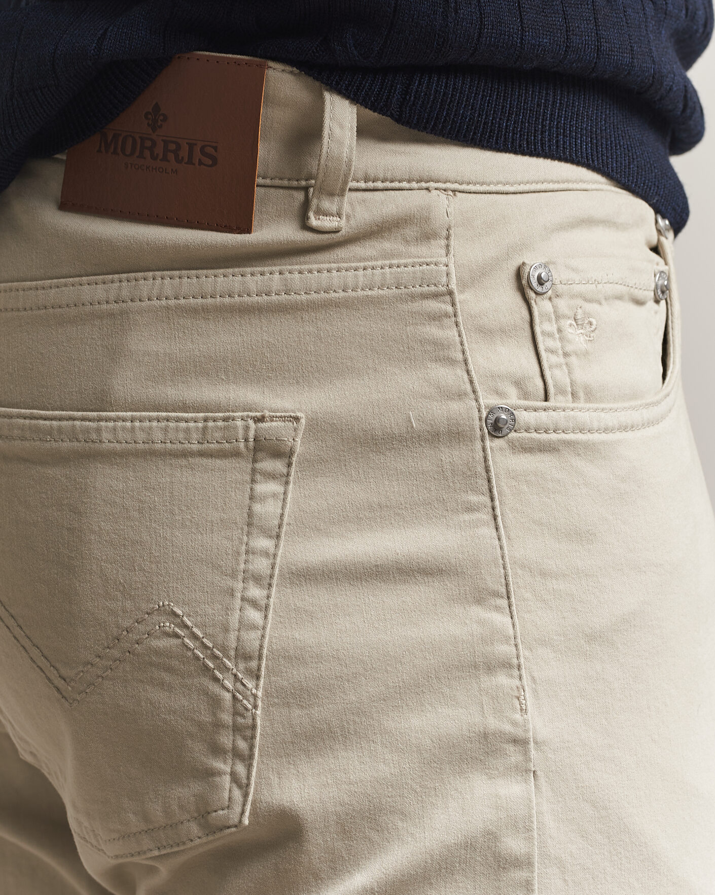 Uomini | Pantaloni | Morris | James Brushed 5-Pocket Pant Khaki