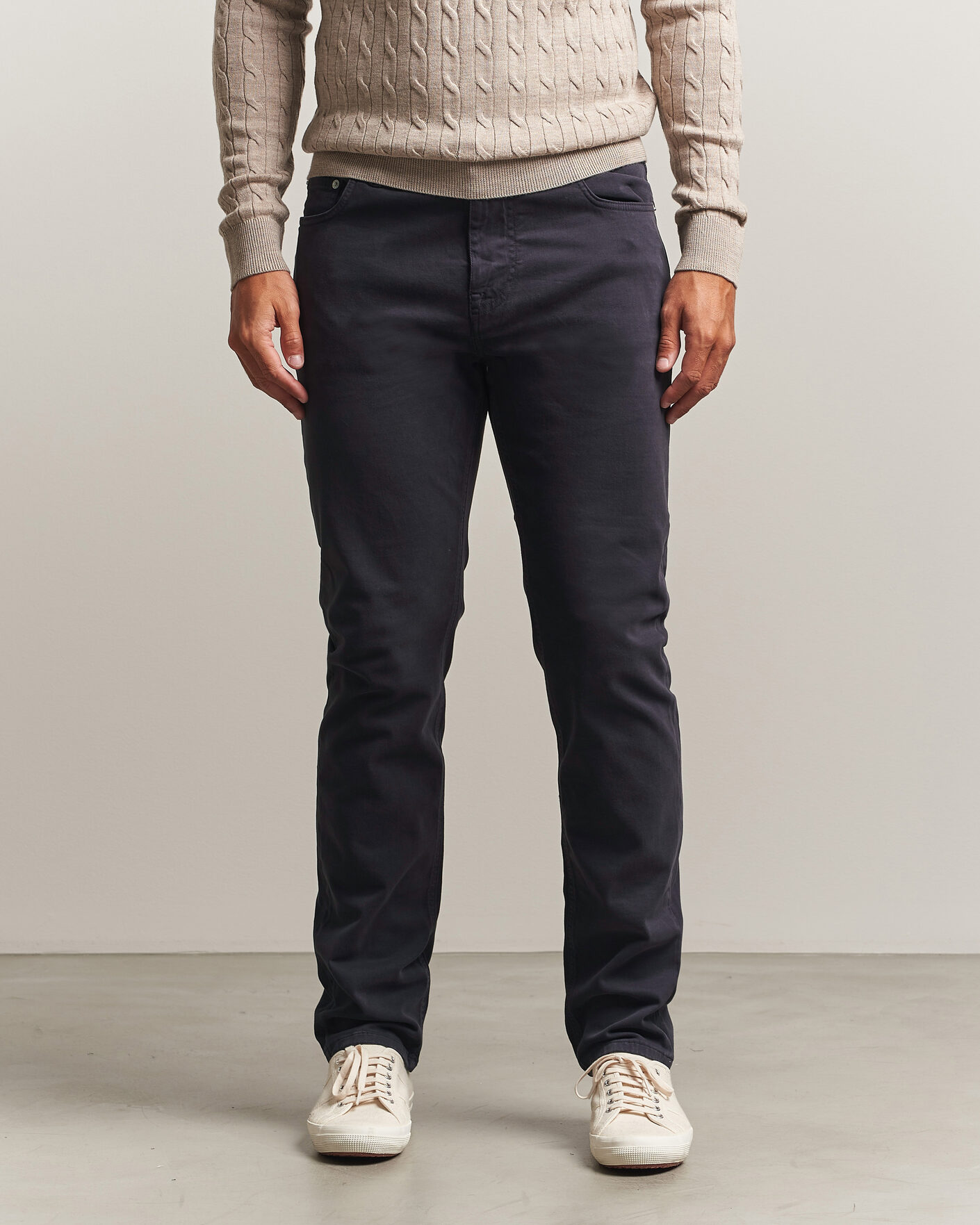 Uomini | Pantaloni | Morris | James Brushed 5-Pocket Pant Blue
