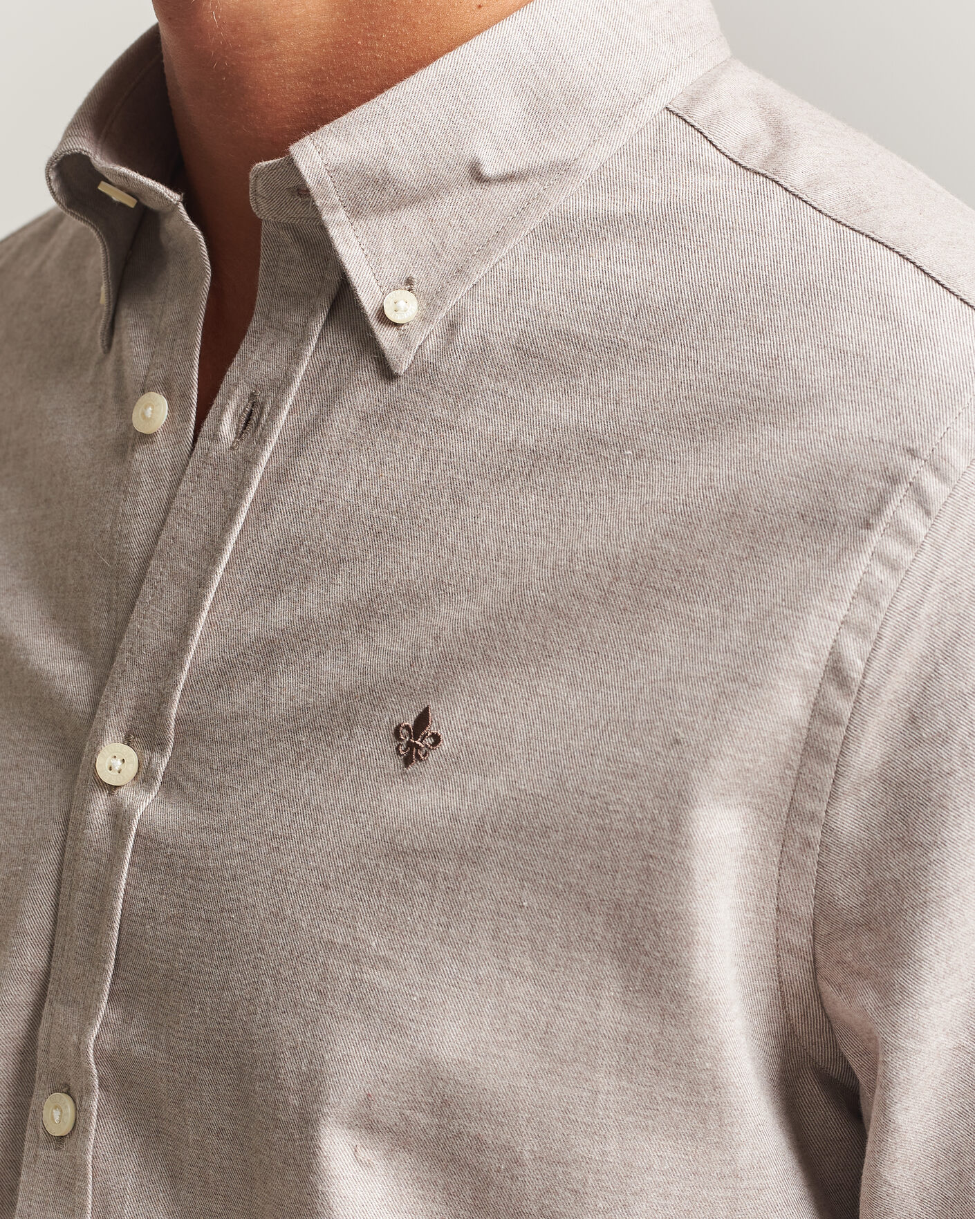 Uomini | Camicie | Morris | Watts Flannel Shirt Khaki