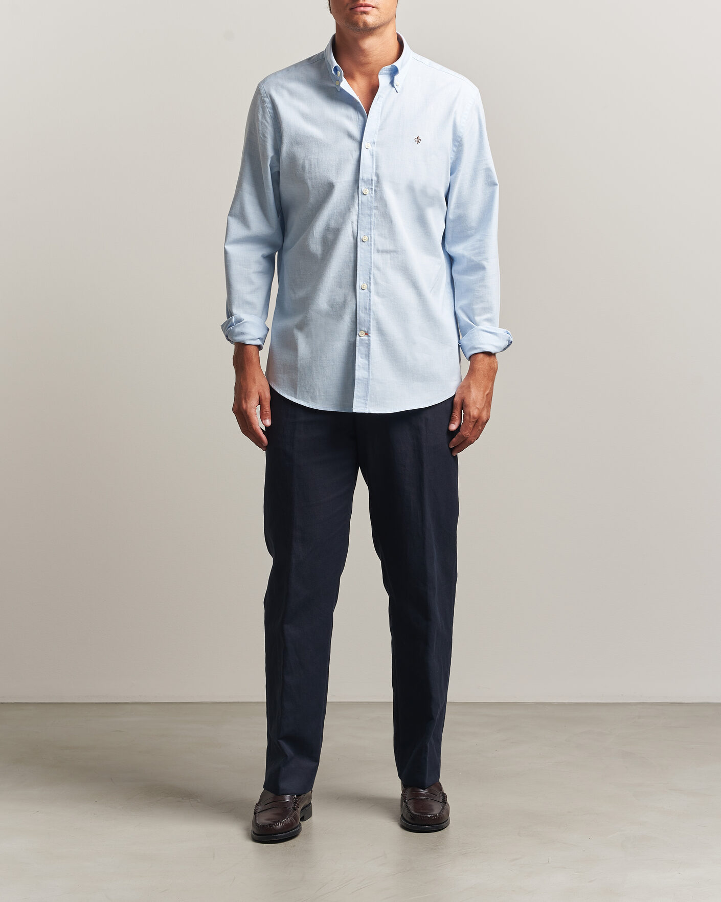 Uomini | Camicie | Morris | Watts Flannel Shirt Light Blue