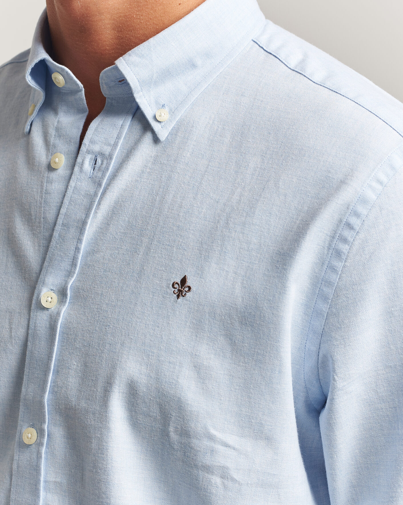 Uomini | Camicie | Morris | Watts Flannel Shirt Light Blue