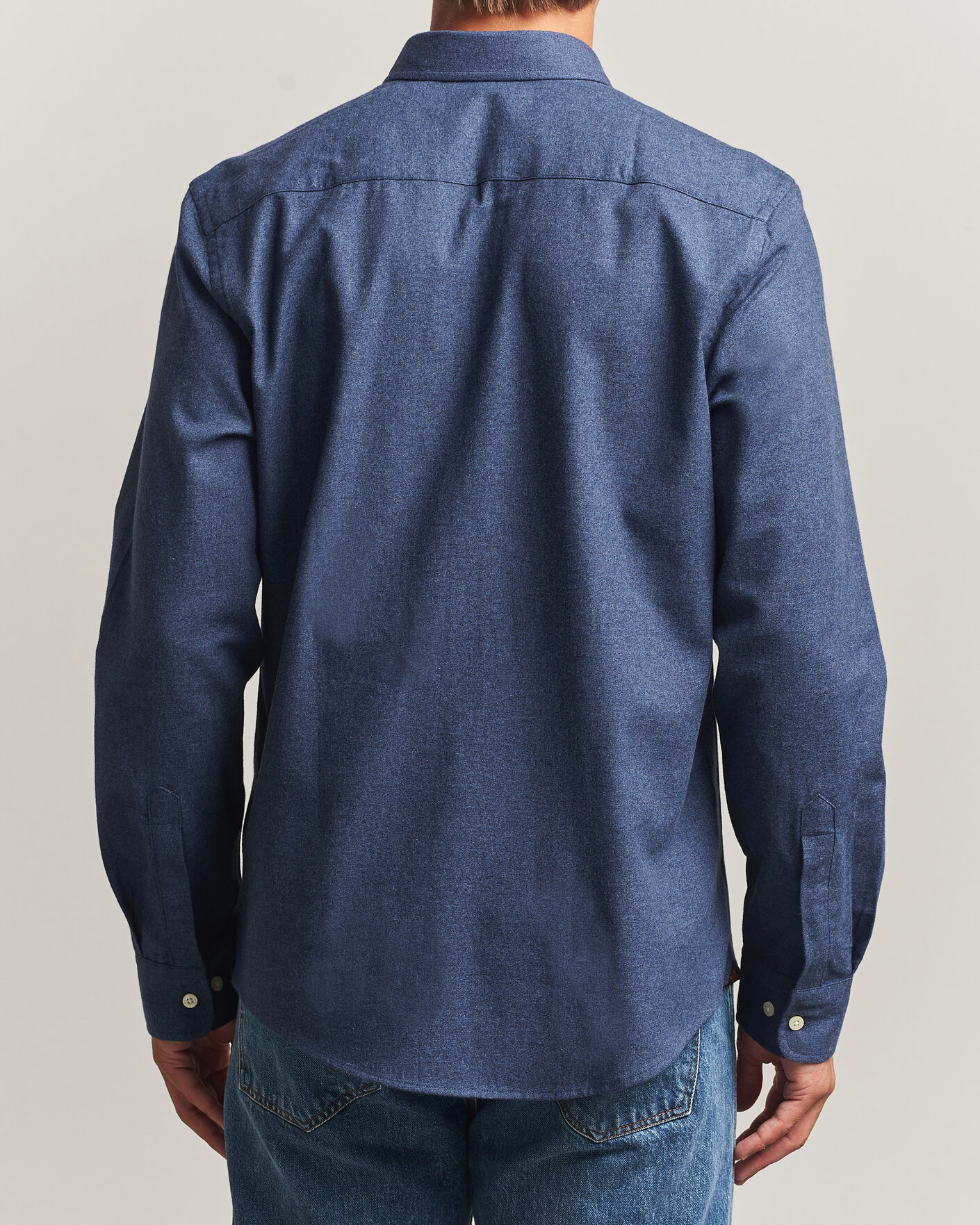 Uomini | Camicie | Morris | Watts Flannel Shirt Navy
