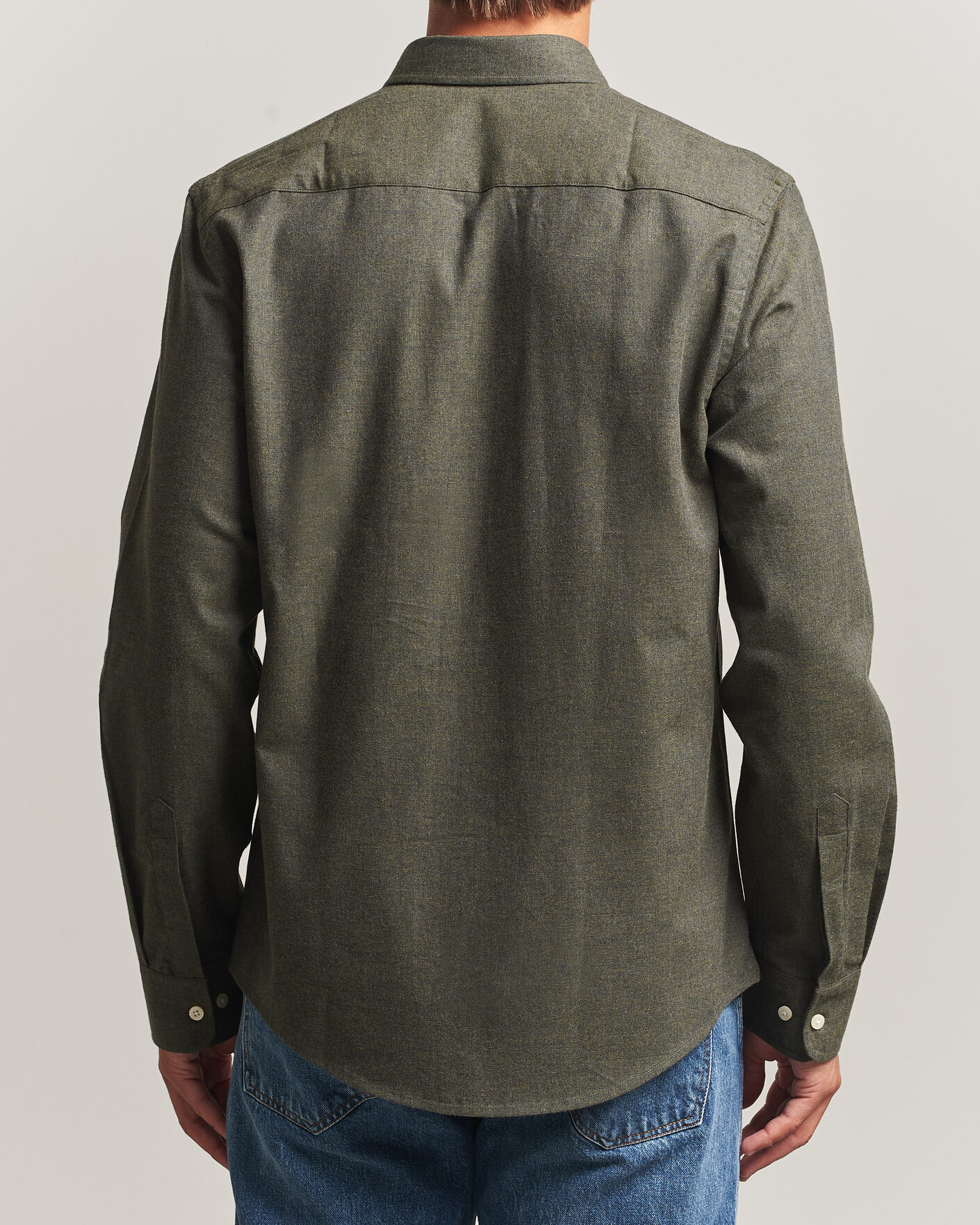 Uomini | Camicie | Morris | Watts Flannel Shirt Olive