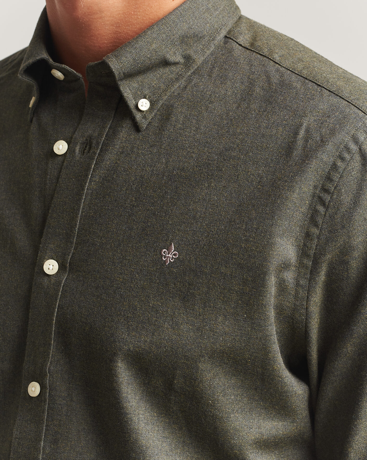 Uomini | Camicie | Morris | Watts Flannel Shirt Olive