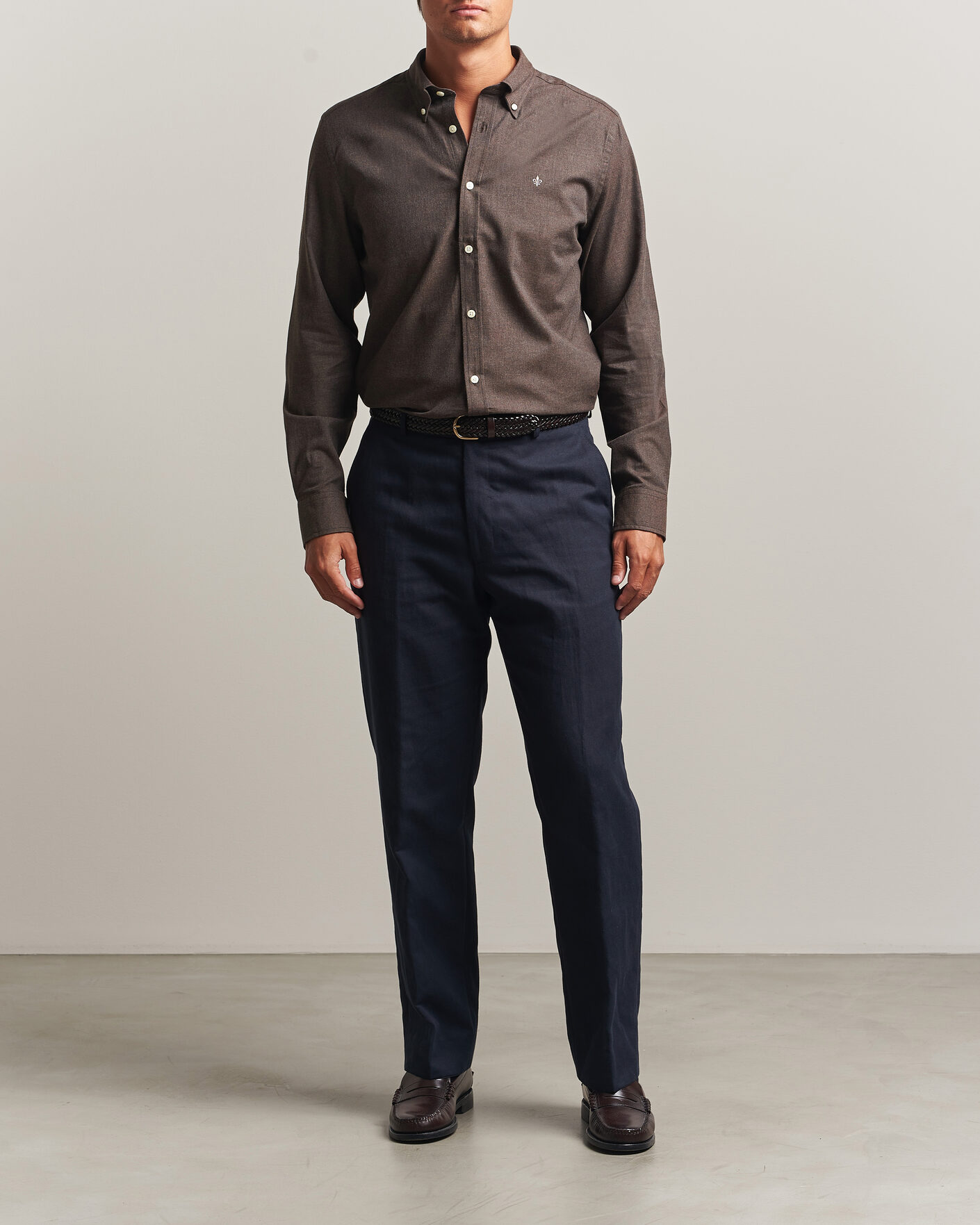 Uomini | Camicie | Morris | Watts Flannel Shirt Brown
