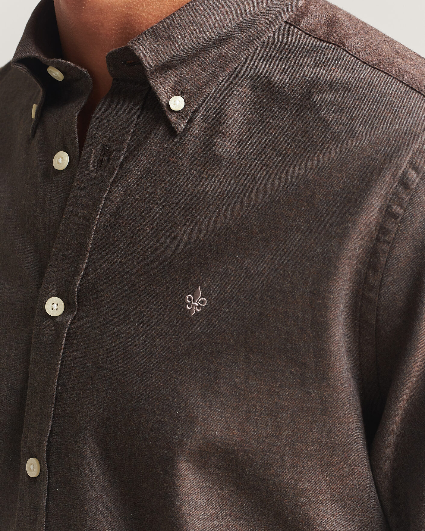 Uomini | Camicie | Morris | Watts Flannel Shirt Brown