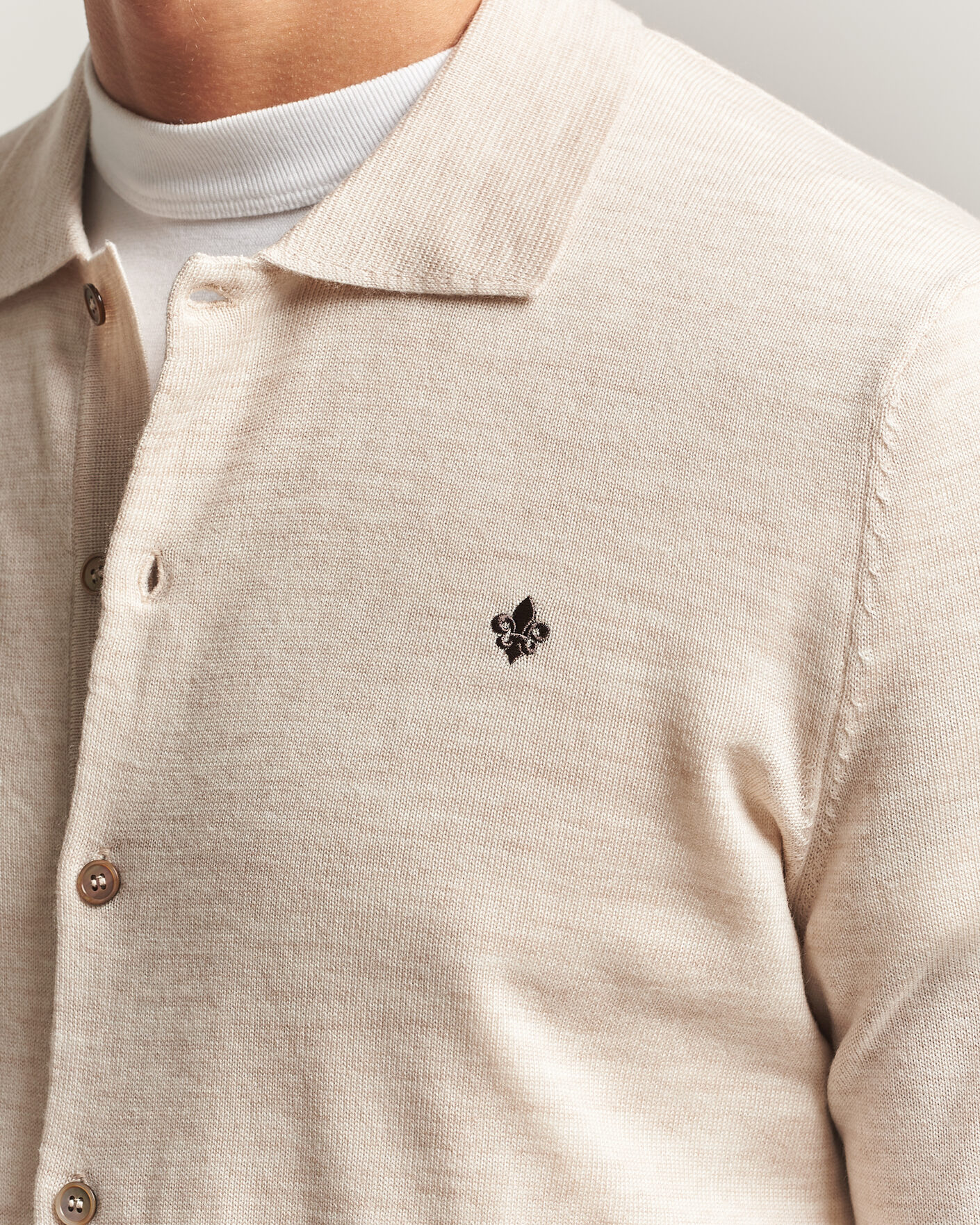 Uomini | Camicie | Morris | Merino Shirt Cardigan Off White