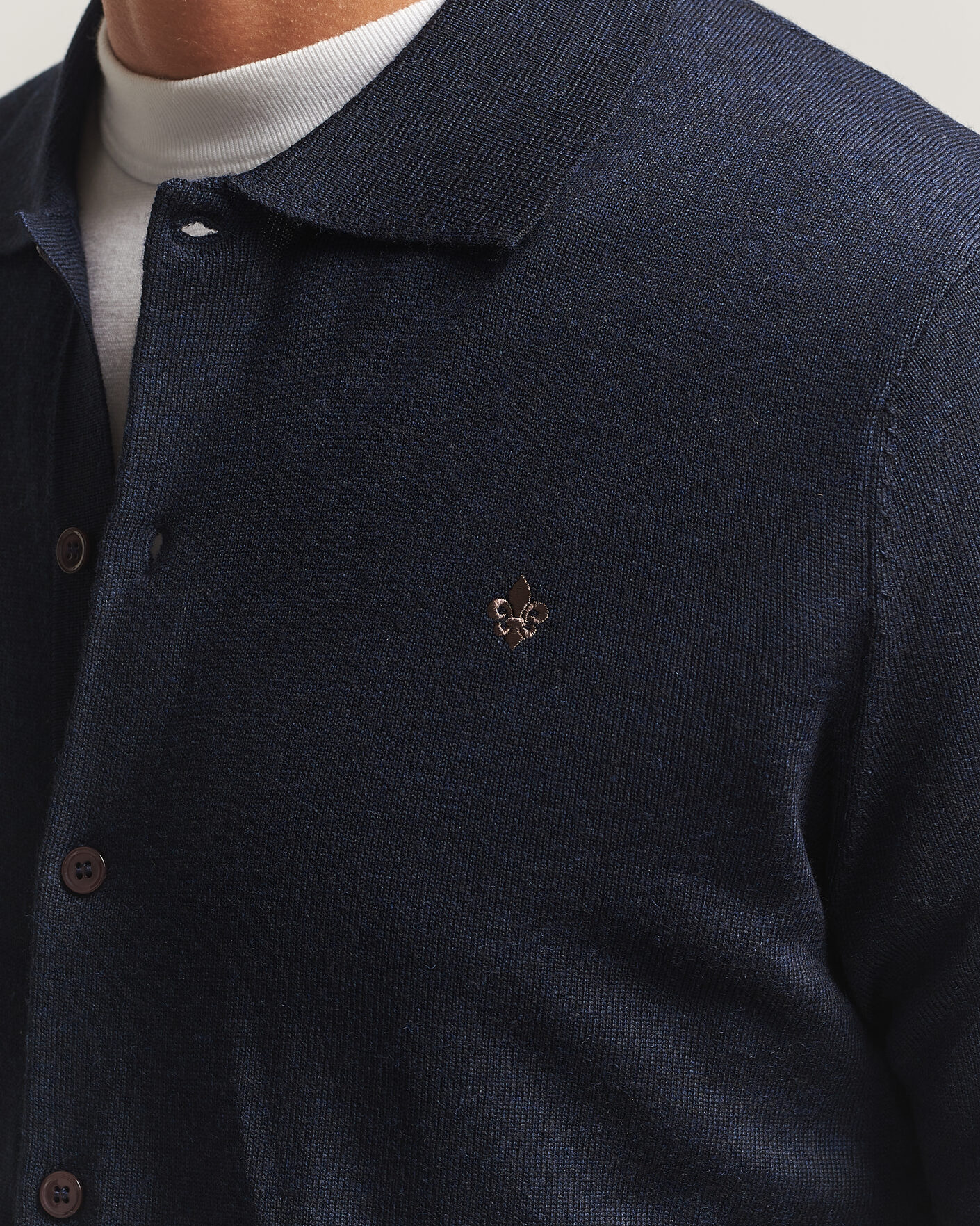 Uomini | Camicie | Morris | Merino Shirt Cardigan Navy