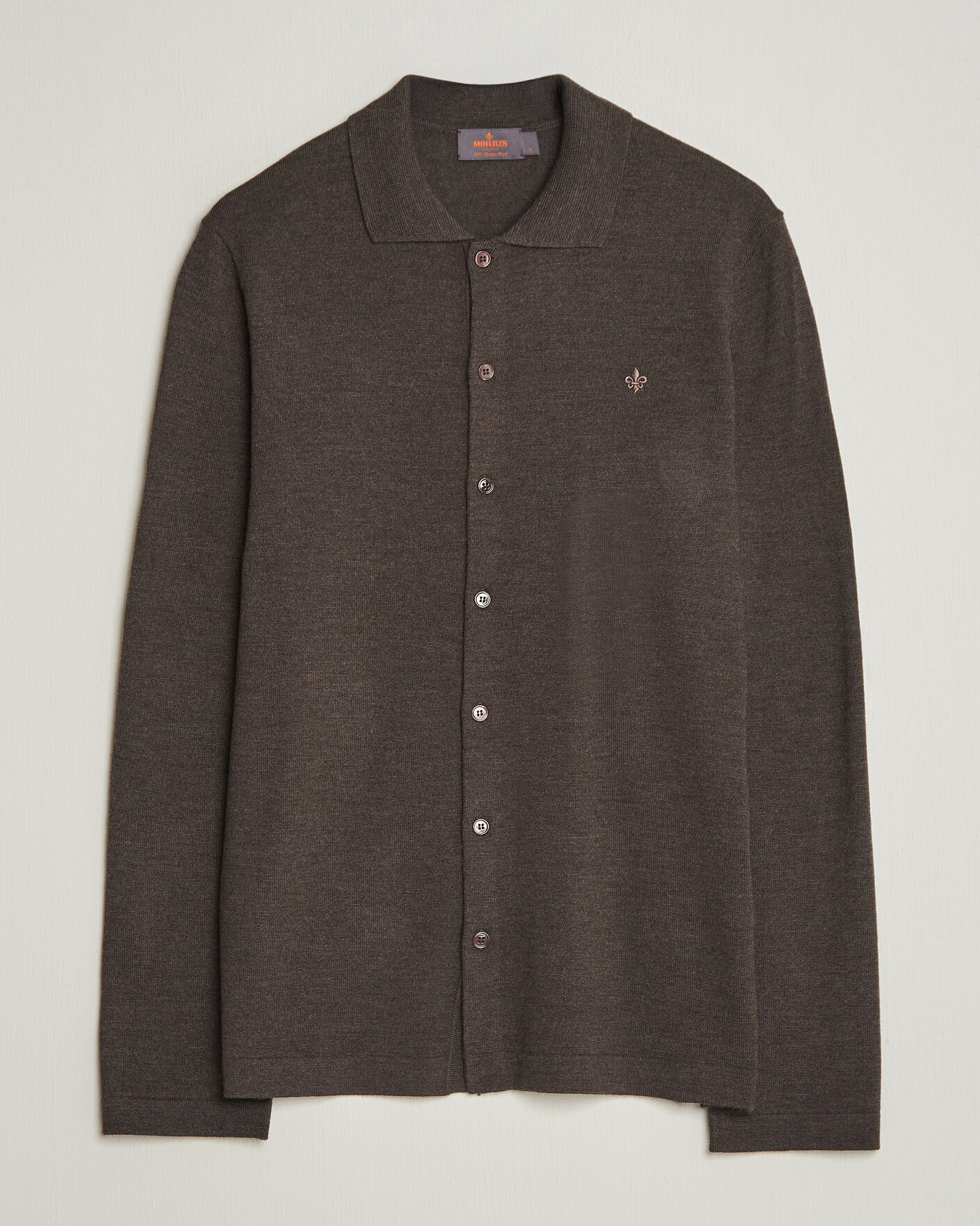 Uomini | Camicie | Morris | Merino Shirt Cardigan Brown