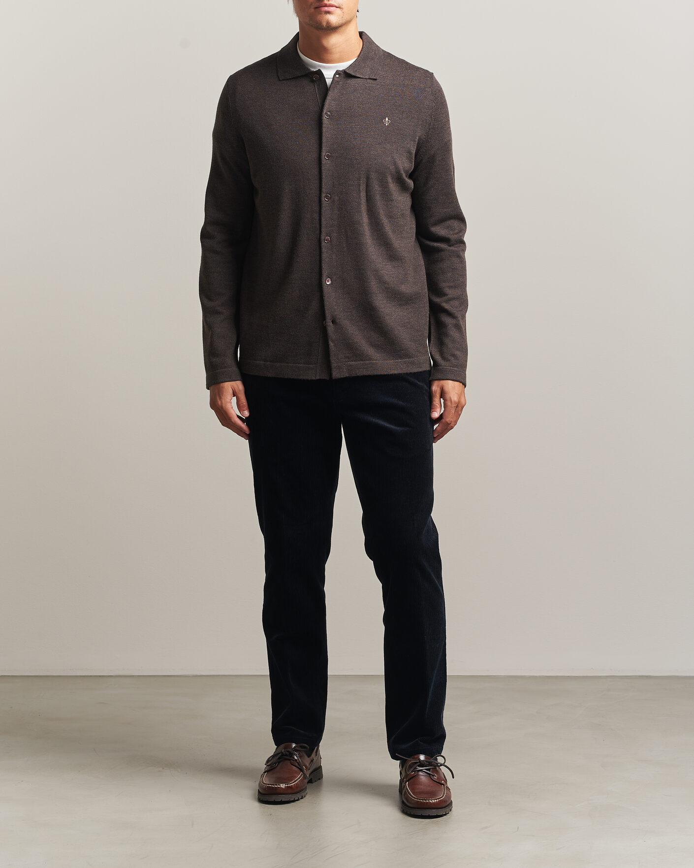Uomini | Camicie | Morris | Merino Shirt Cardigan Brown