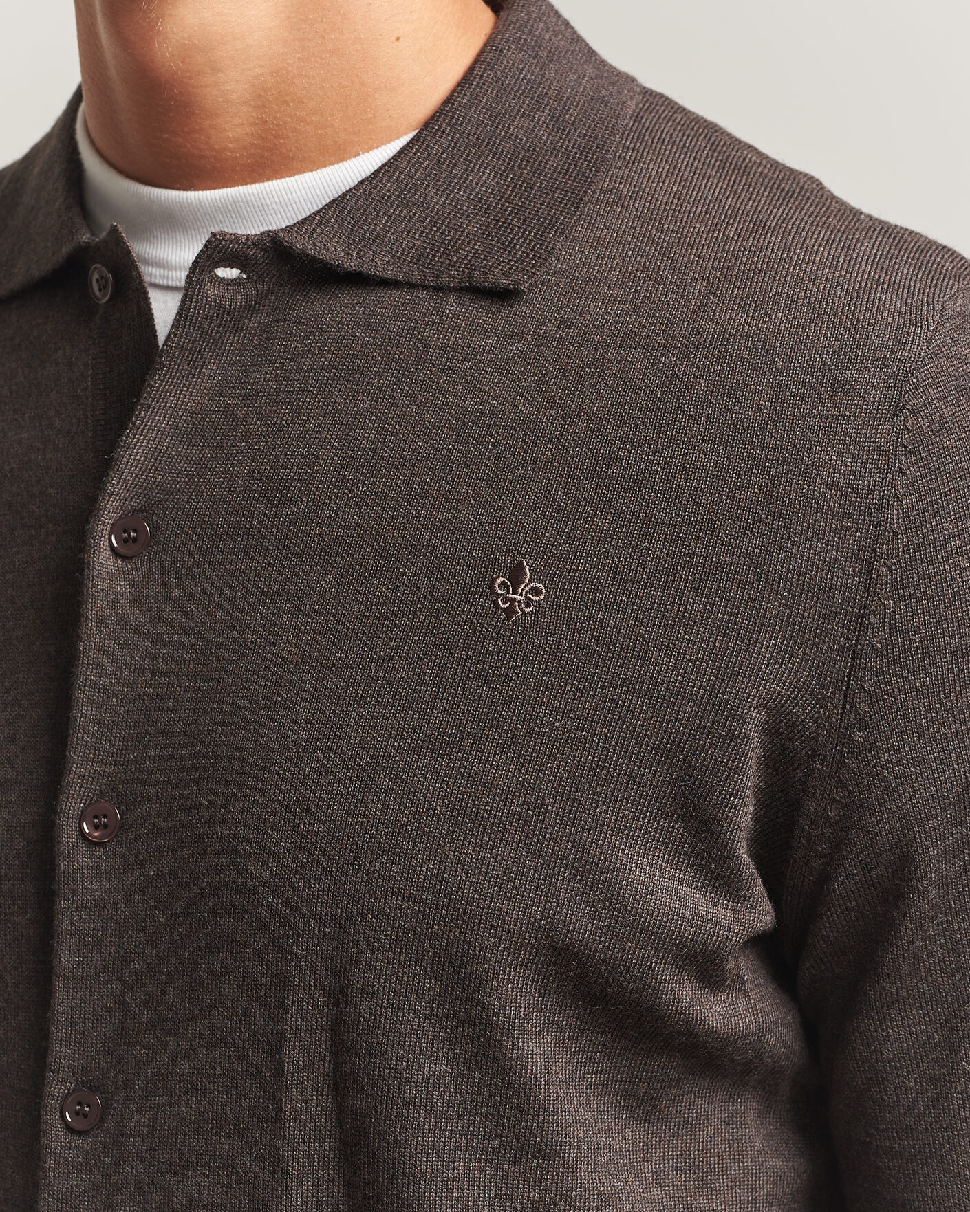 Uomini | Camicie | Morris | Merino Shirt Cardigan Brown