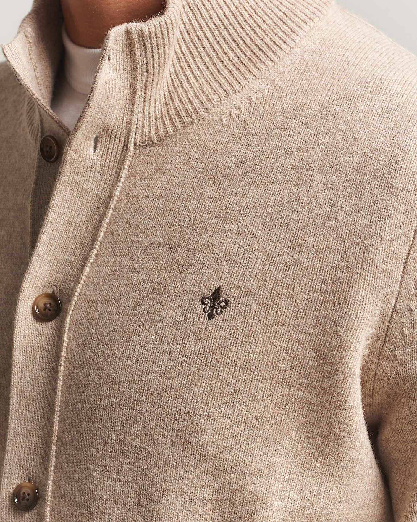 Uomini | Maglieria | Morris | Hertford Button Cardigan Khaki