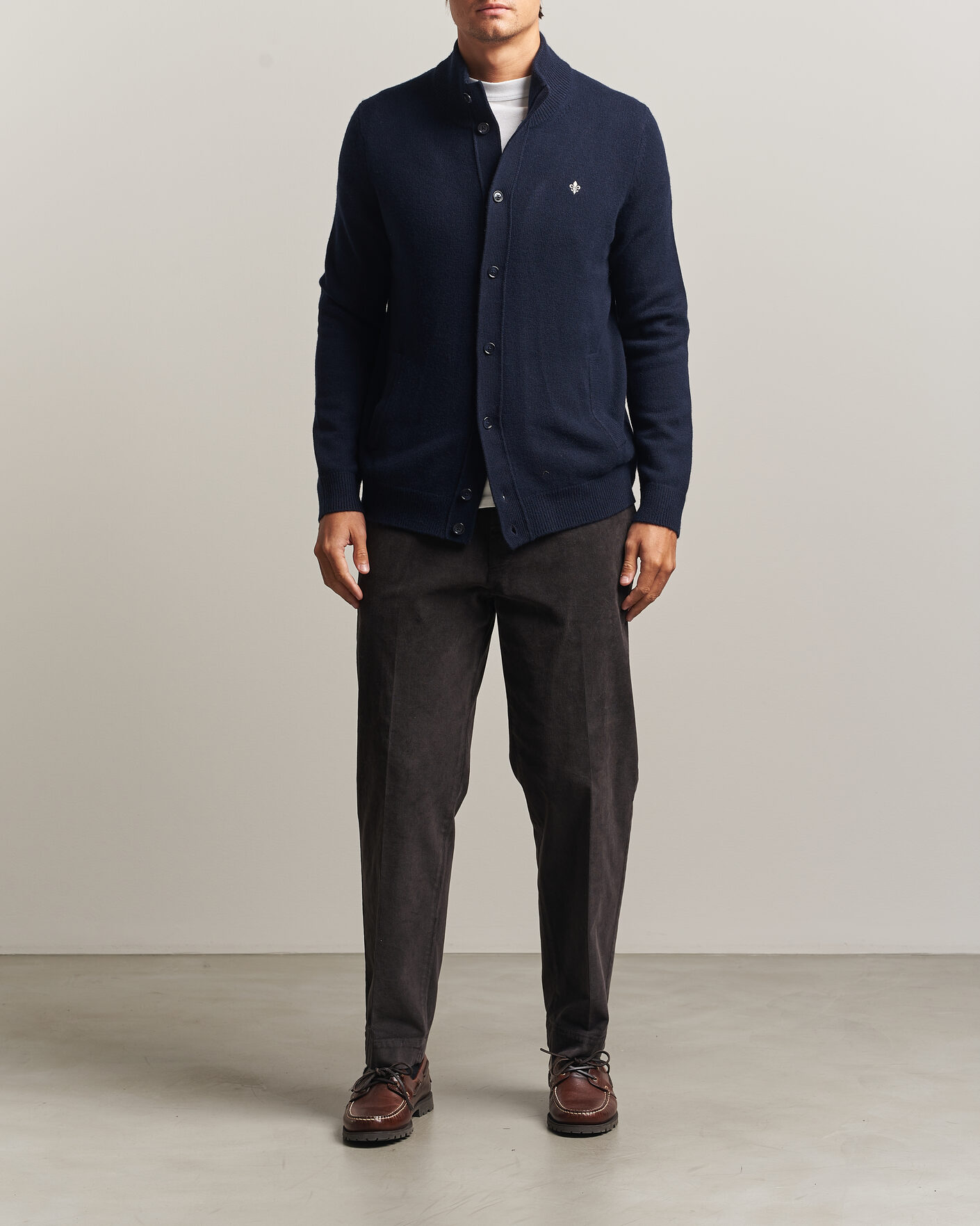 Uomini | Maglieria | Morris | Hertford Button Cardigan Navy