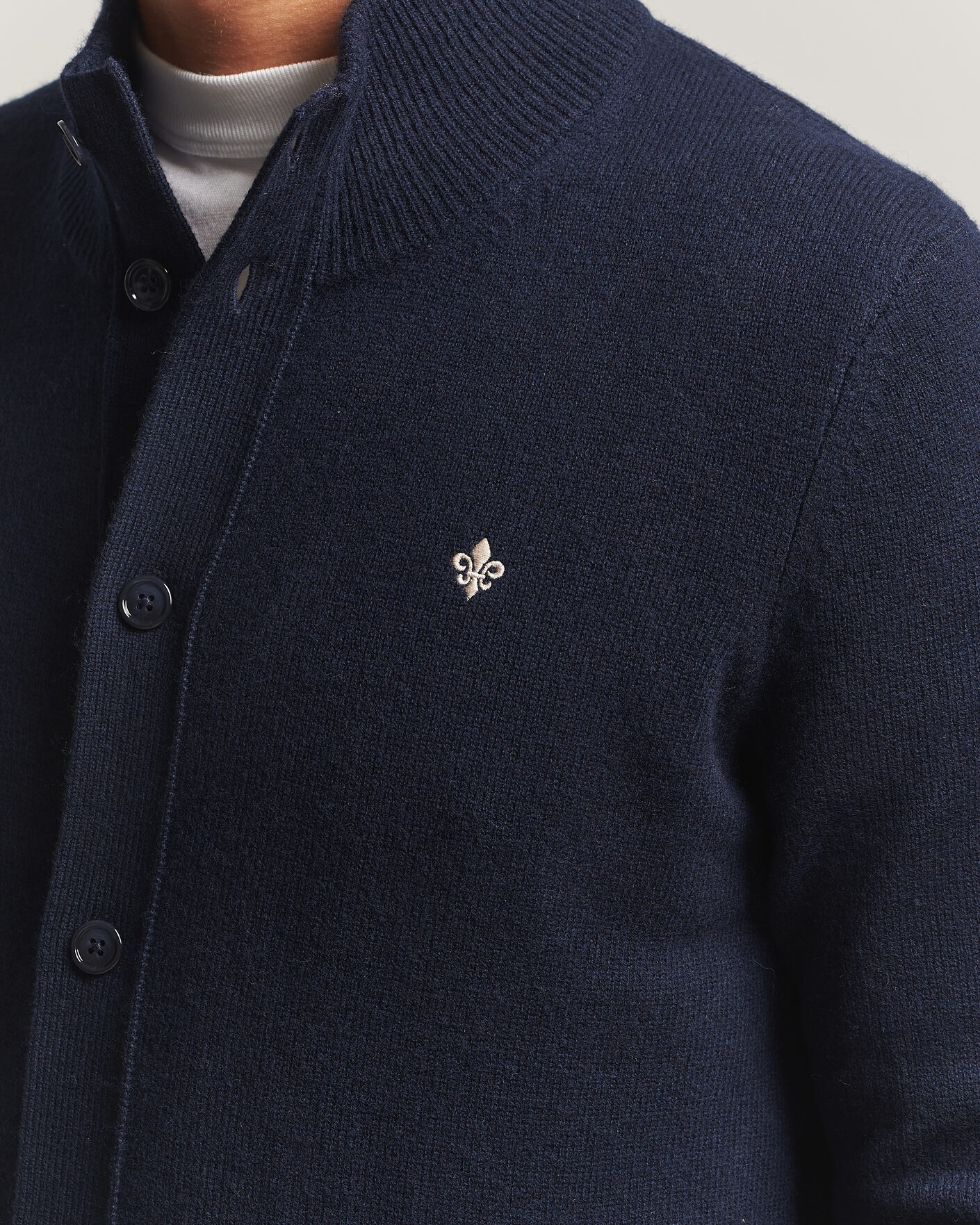 Uomini | Maglieria | Morris | Hertford Button Cardigan Navy