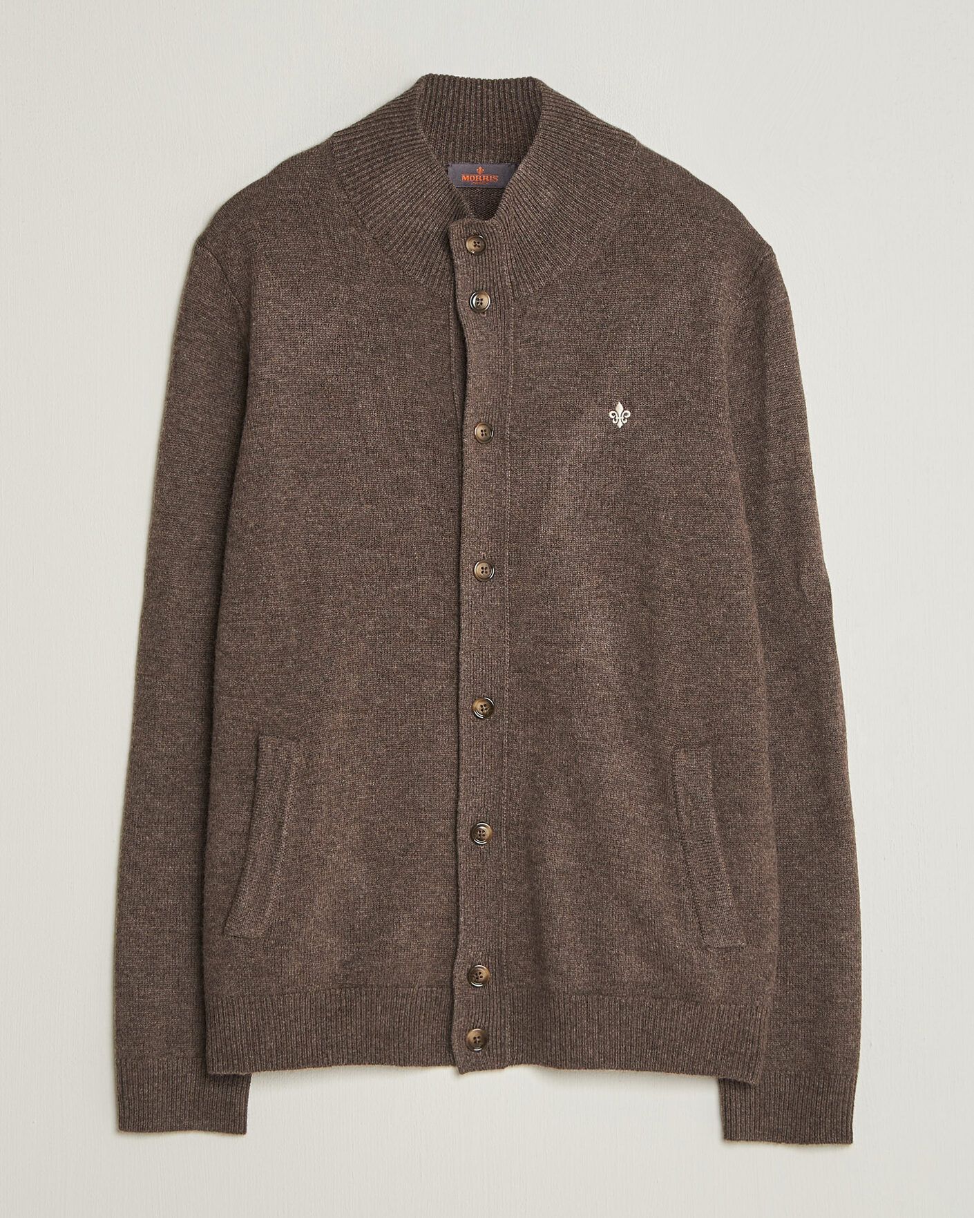 Uomini | Maglieria | Morris | Hertford Button Cardigan Brown