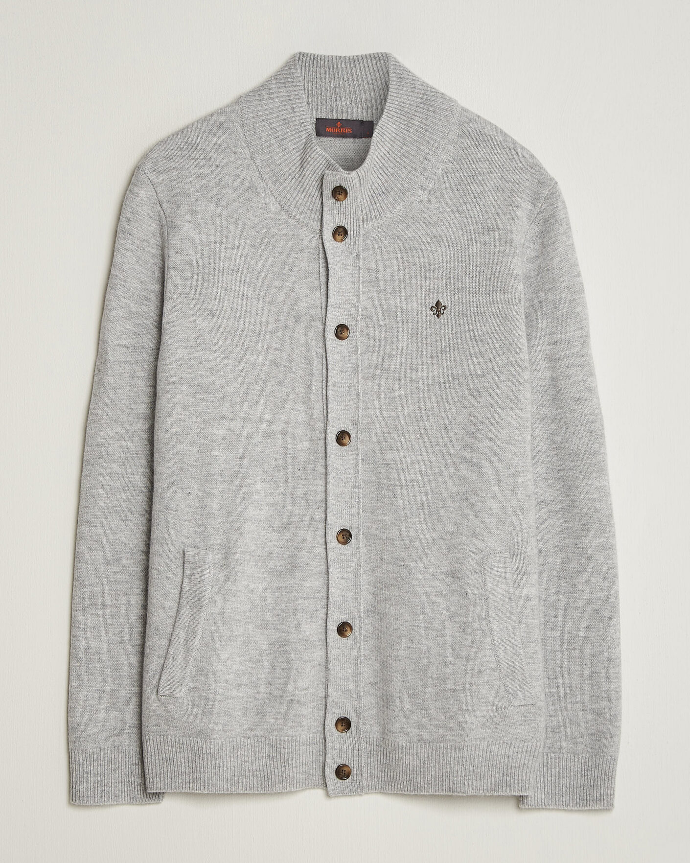 Uomini | Maglieria | Morris | Hertford Button Cardigan Grey