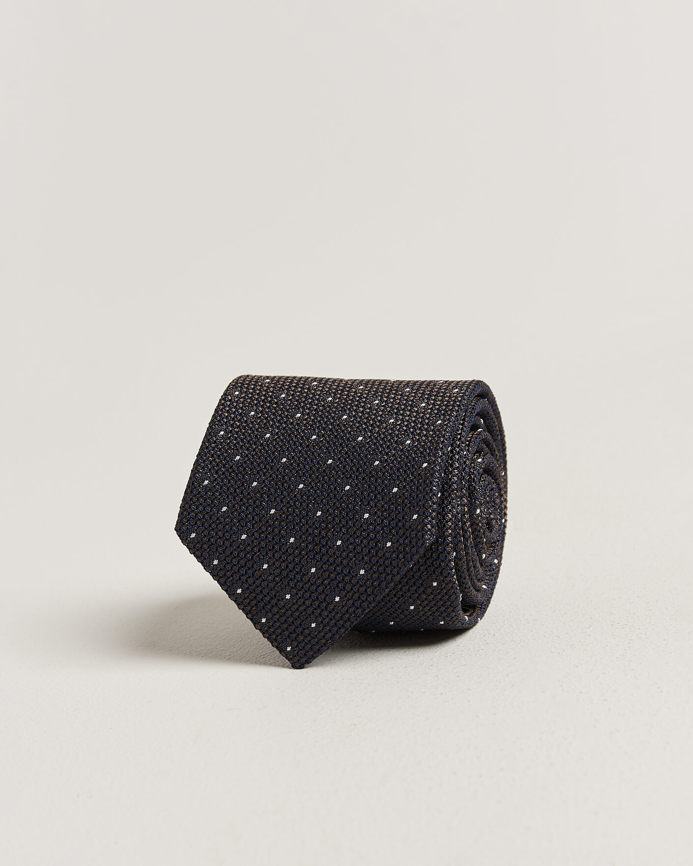 Uomini | Cravatte | Amanda Christensen | Silk Grenadine Dot 8cm Tie Brown