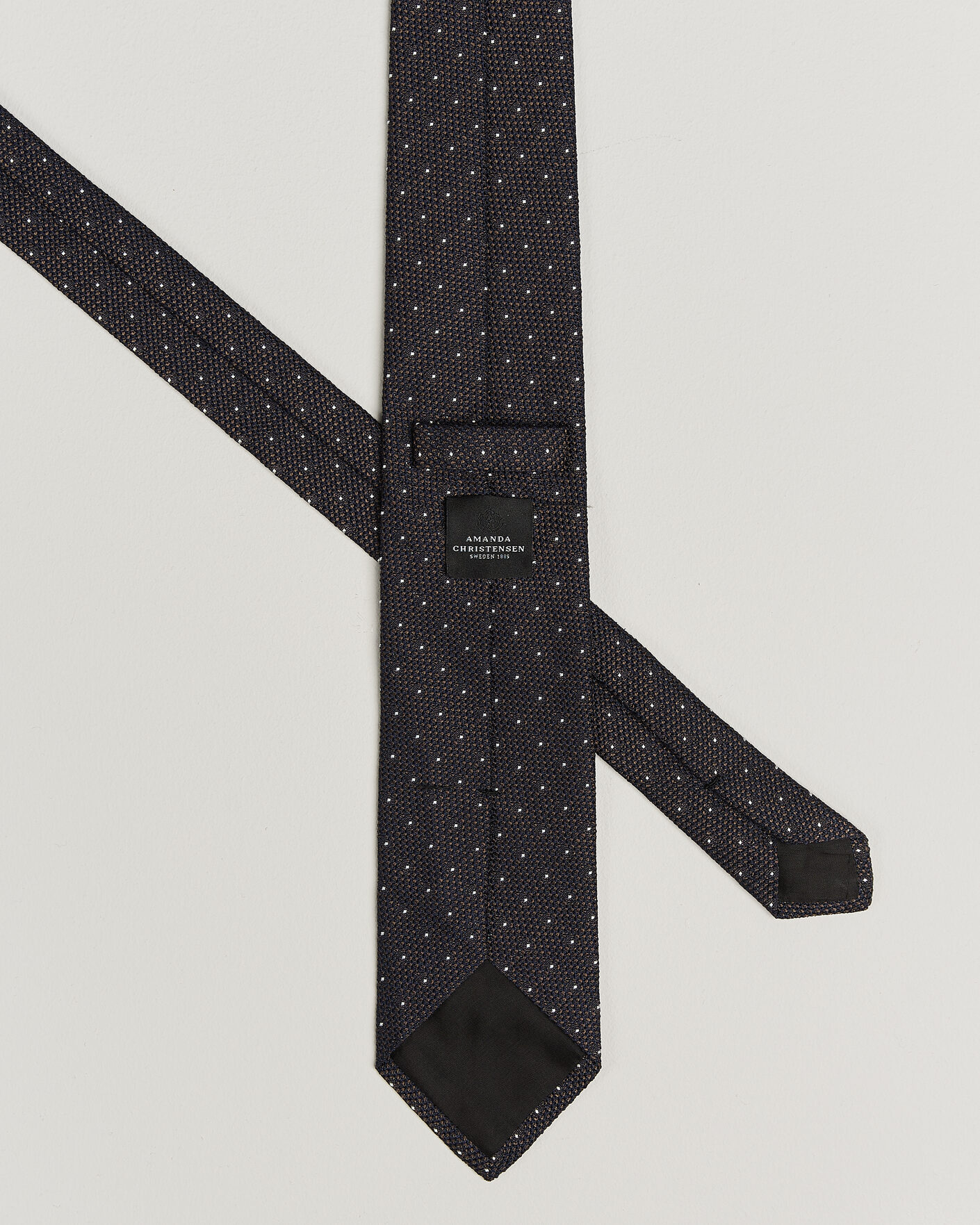 Uomini | Cravatte | Amanda Christensen | Silk Grenadine Dot 8cm Tie Brown