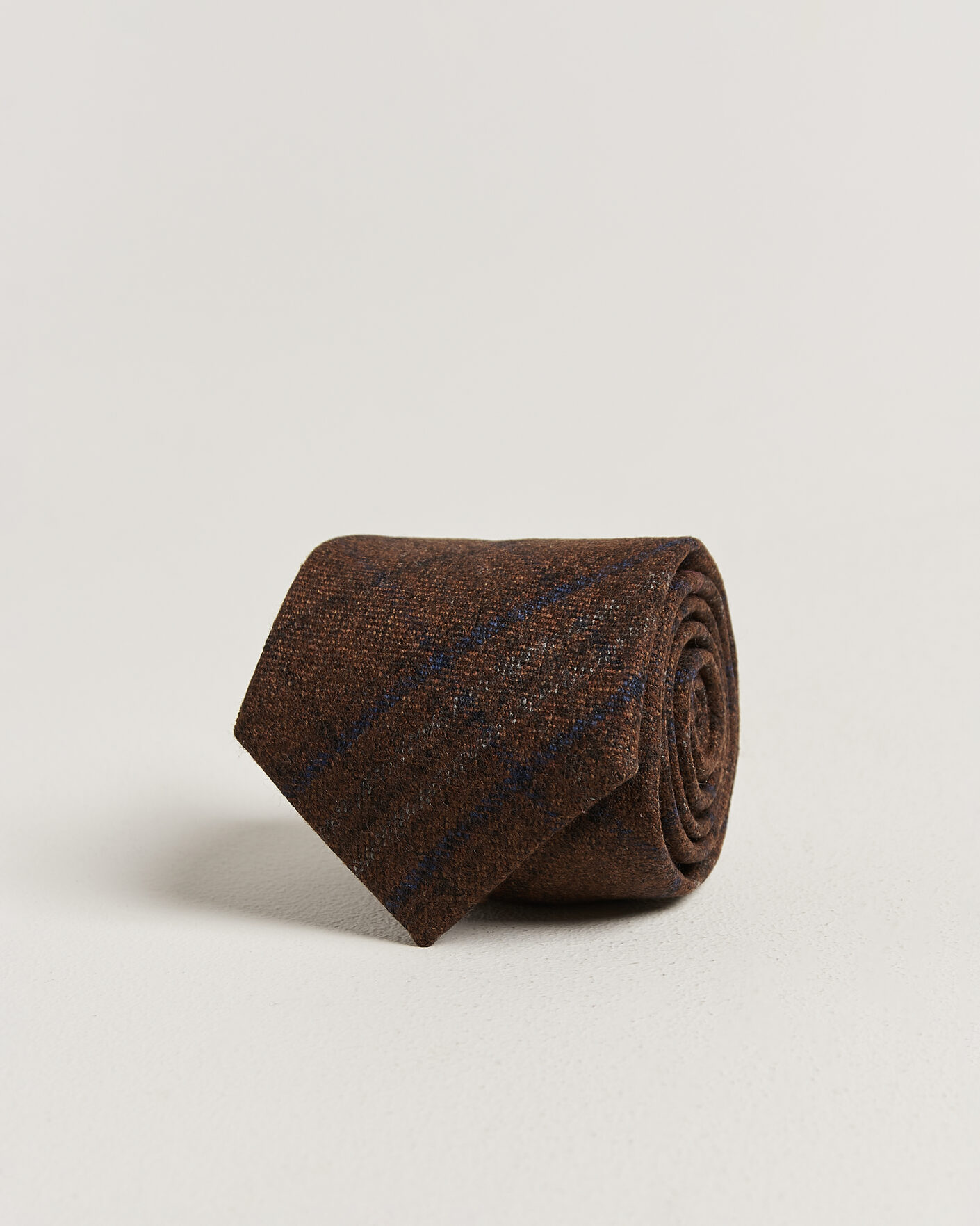 Uomini | Cravatte | Amanda Christensen | Wool Checked 8cm Tie Rust