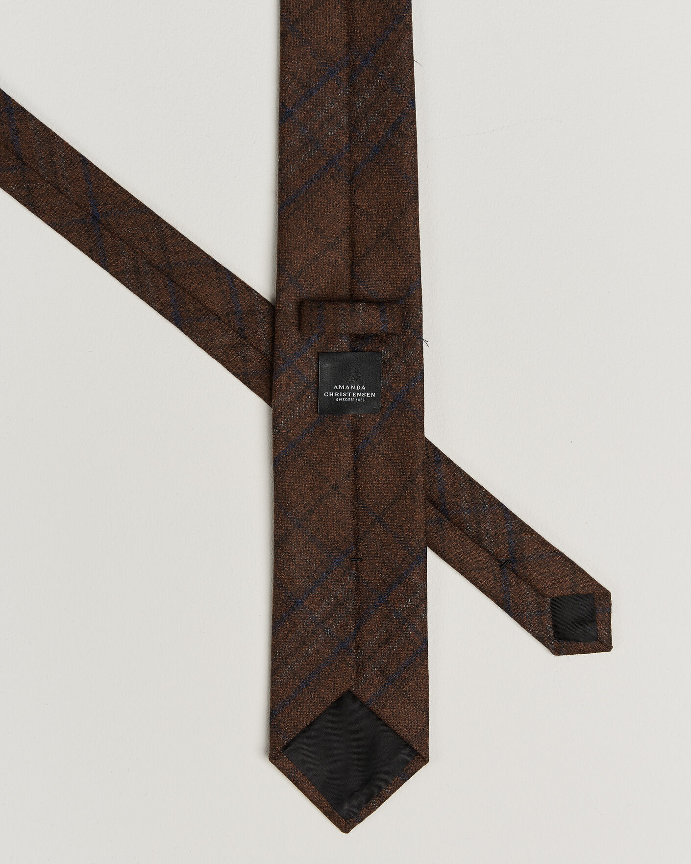 Uomini | Cravatte | Amanda Christensen | Wool Checked 8cm Tie Rust