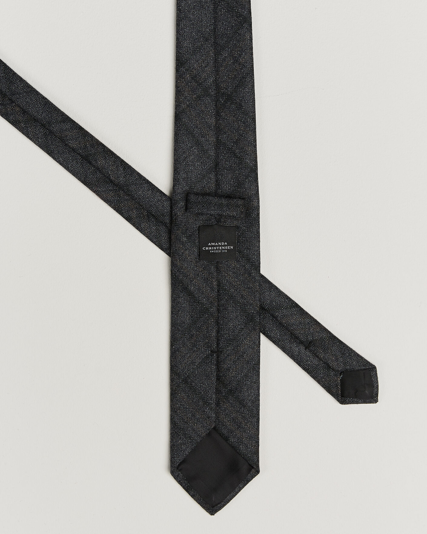 Uomini | Cravatte | Amanda Christensen | Wool Checked 8cm Tie Dark Grey