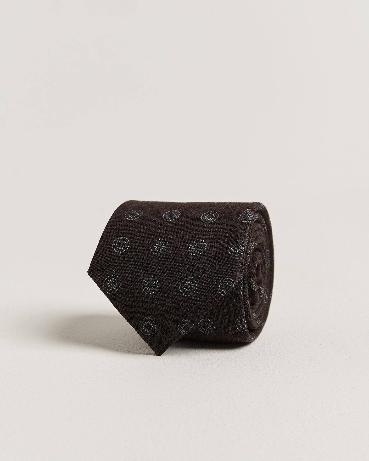 Uomini | Cravatte | Amanda Christensen | Wool Medallion 8cm Tie Brown