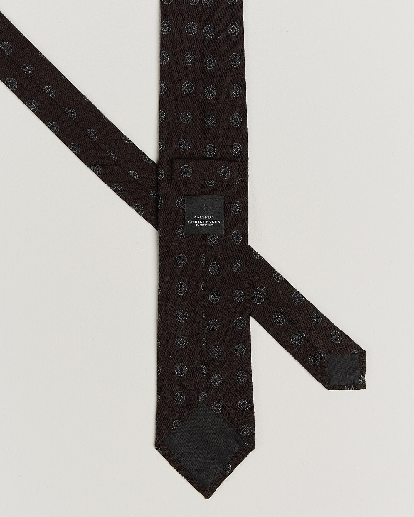 Uomini | Cravatte | Amanda Christensen | Wool Medallion 8cm Tie Brown