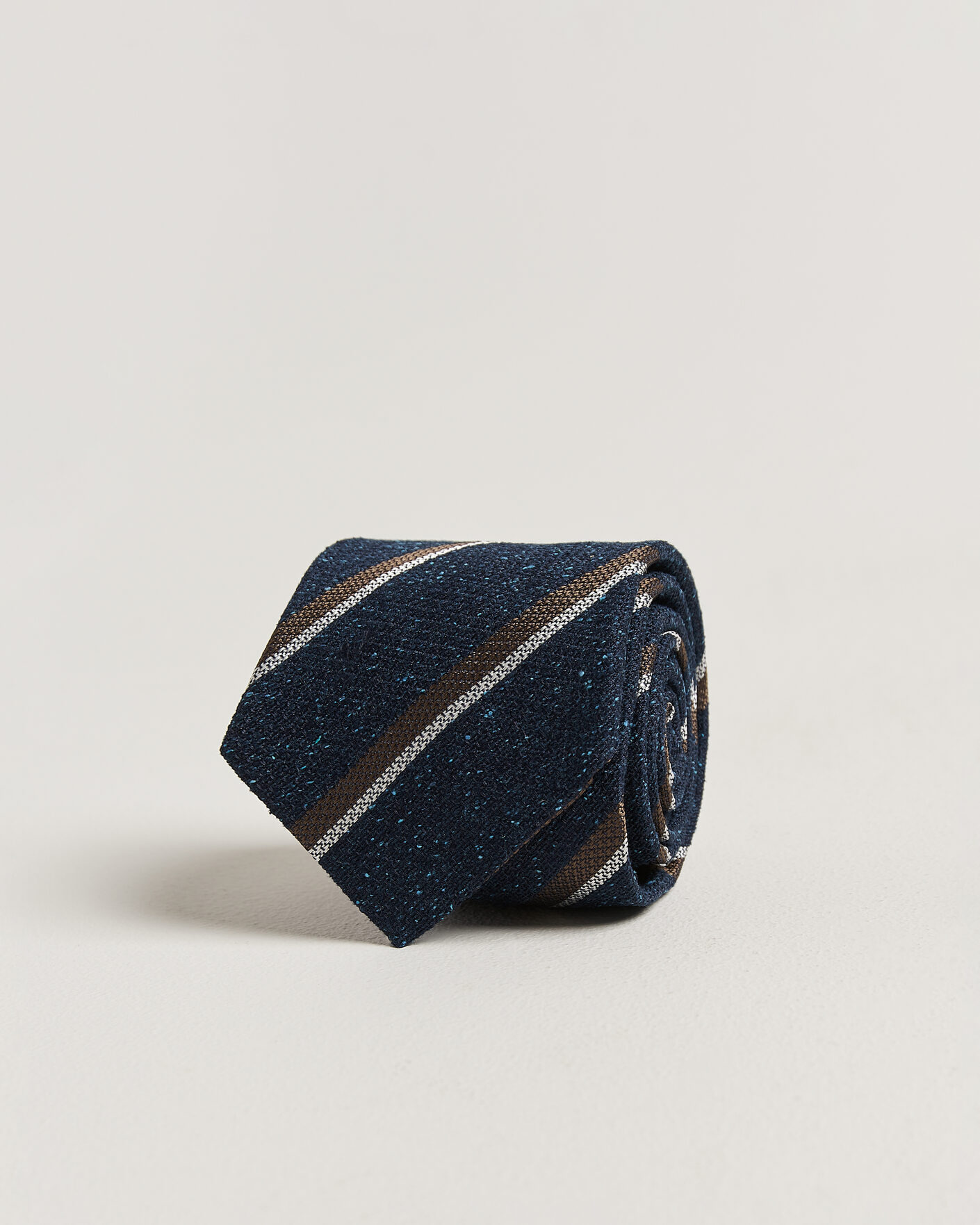 Uomini | Cravatte | Amanda Christensen | Silk Bourette Striped 8cm Tie Navy