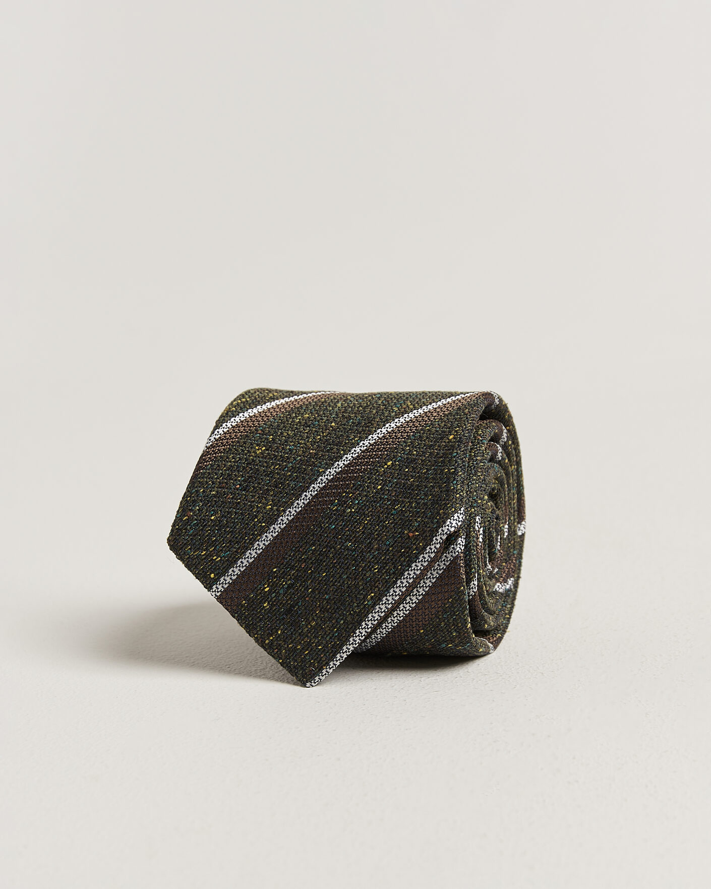 Uomini | Cravatte | Amanda Christensen | Silk Bourette Striped 8cm Tie Green