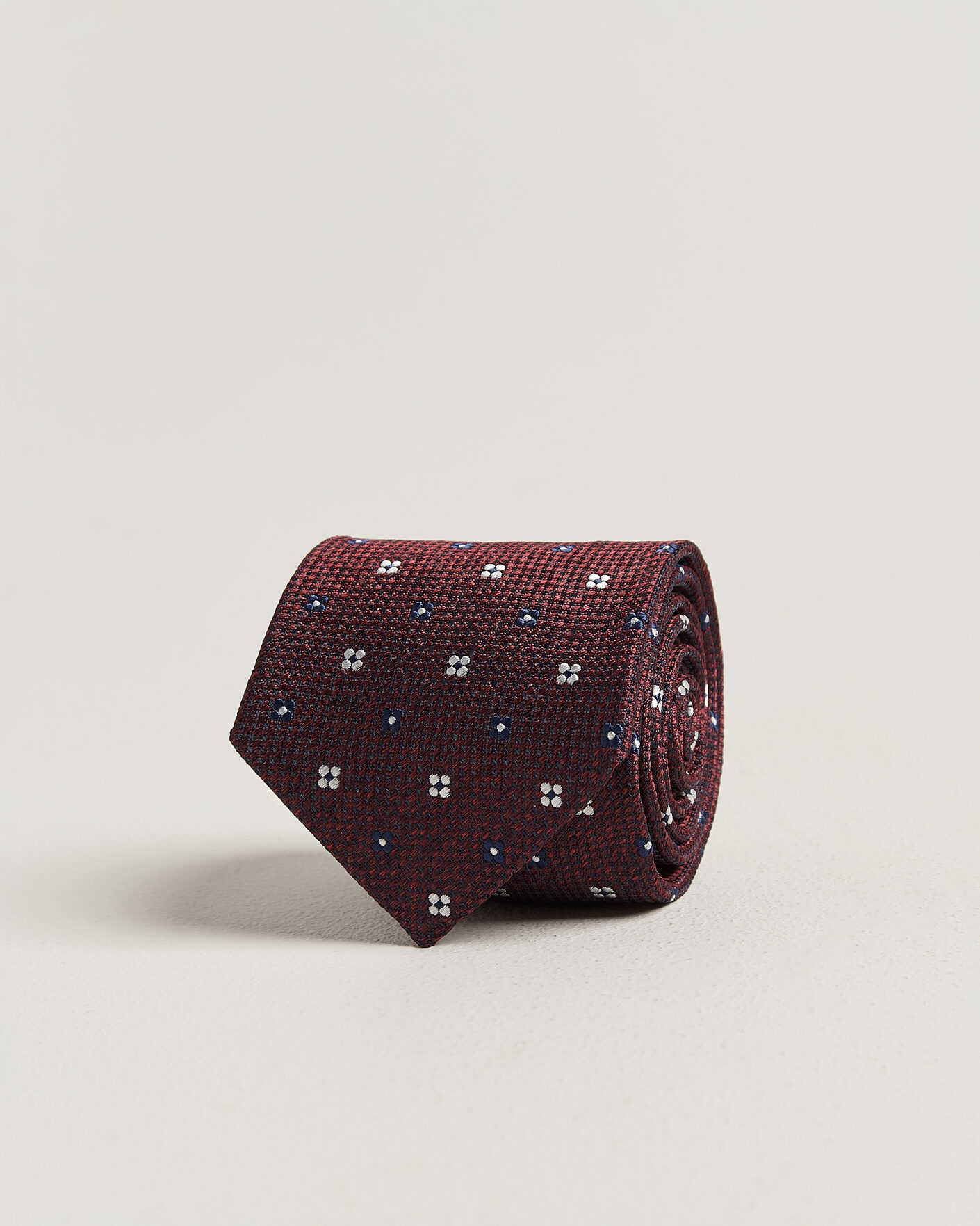 Uomini | Cravatte | Amanda Christensen | Silk Flower 8cm Tie Wine