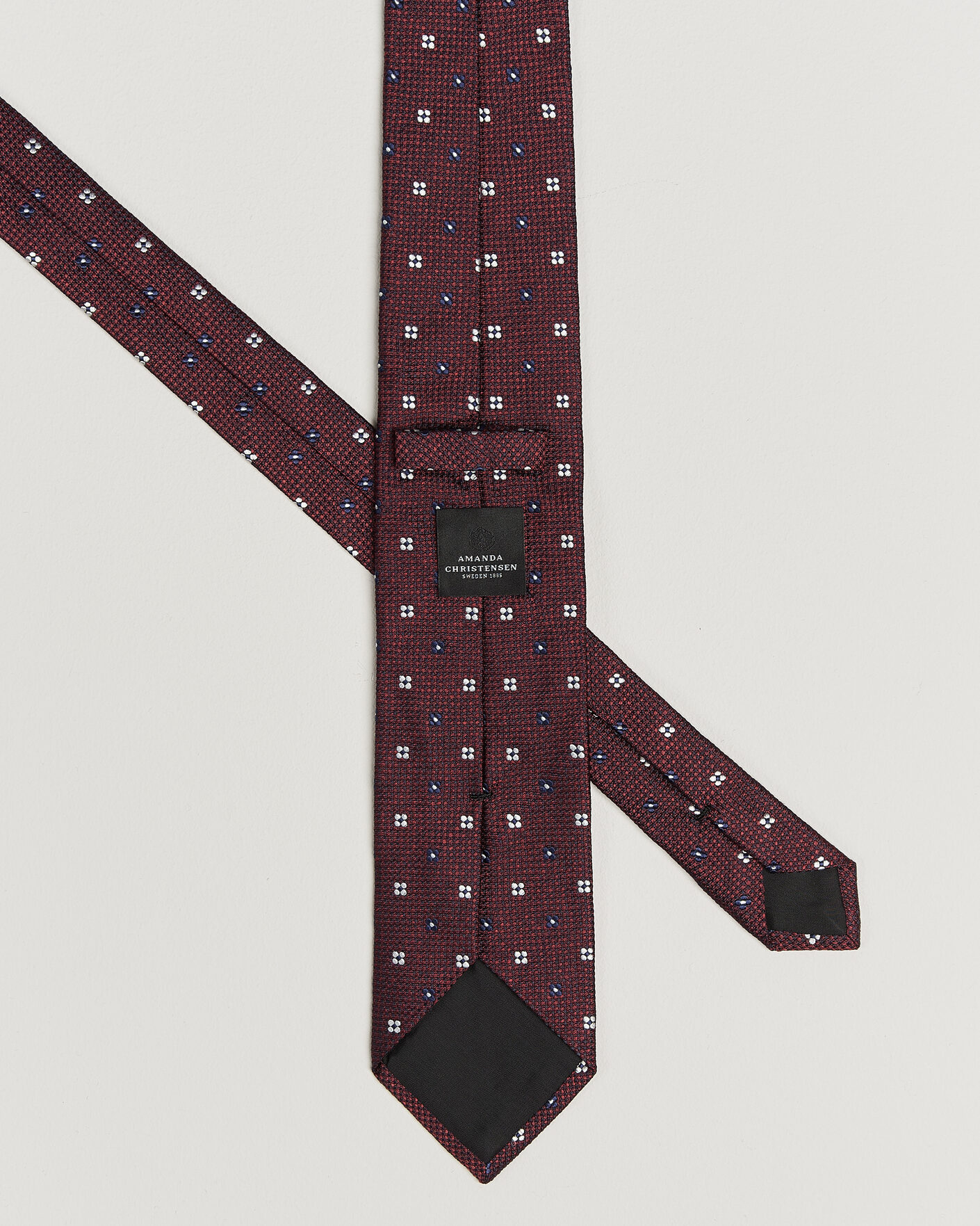 Uomini | Cravatte | Amanda Christensen | Silk Flower 8cm Tie Wine