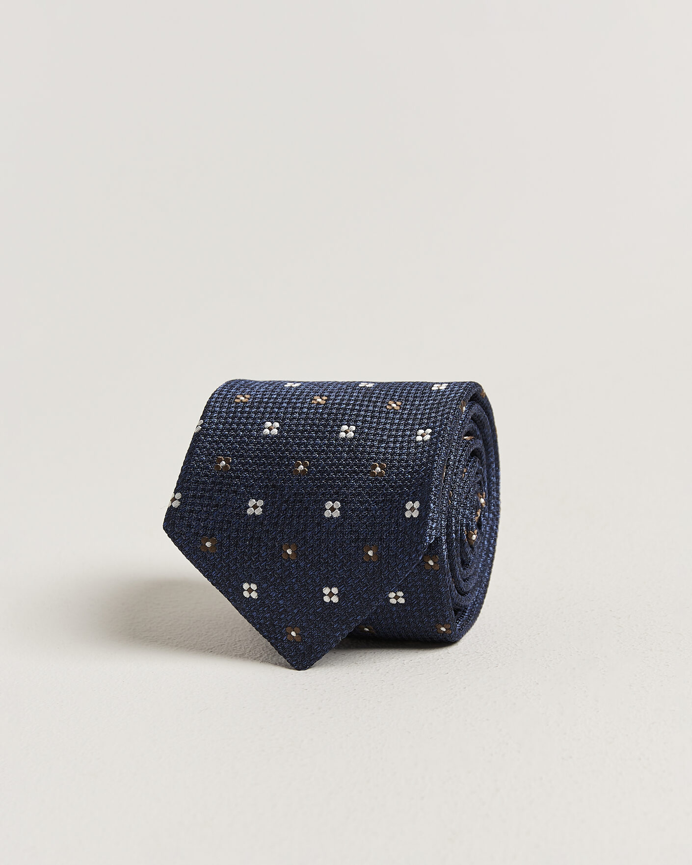 Uomini | Cravatte | Amanda Christensen | Silk Flower 8cm Tie Navy