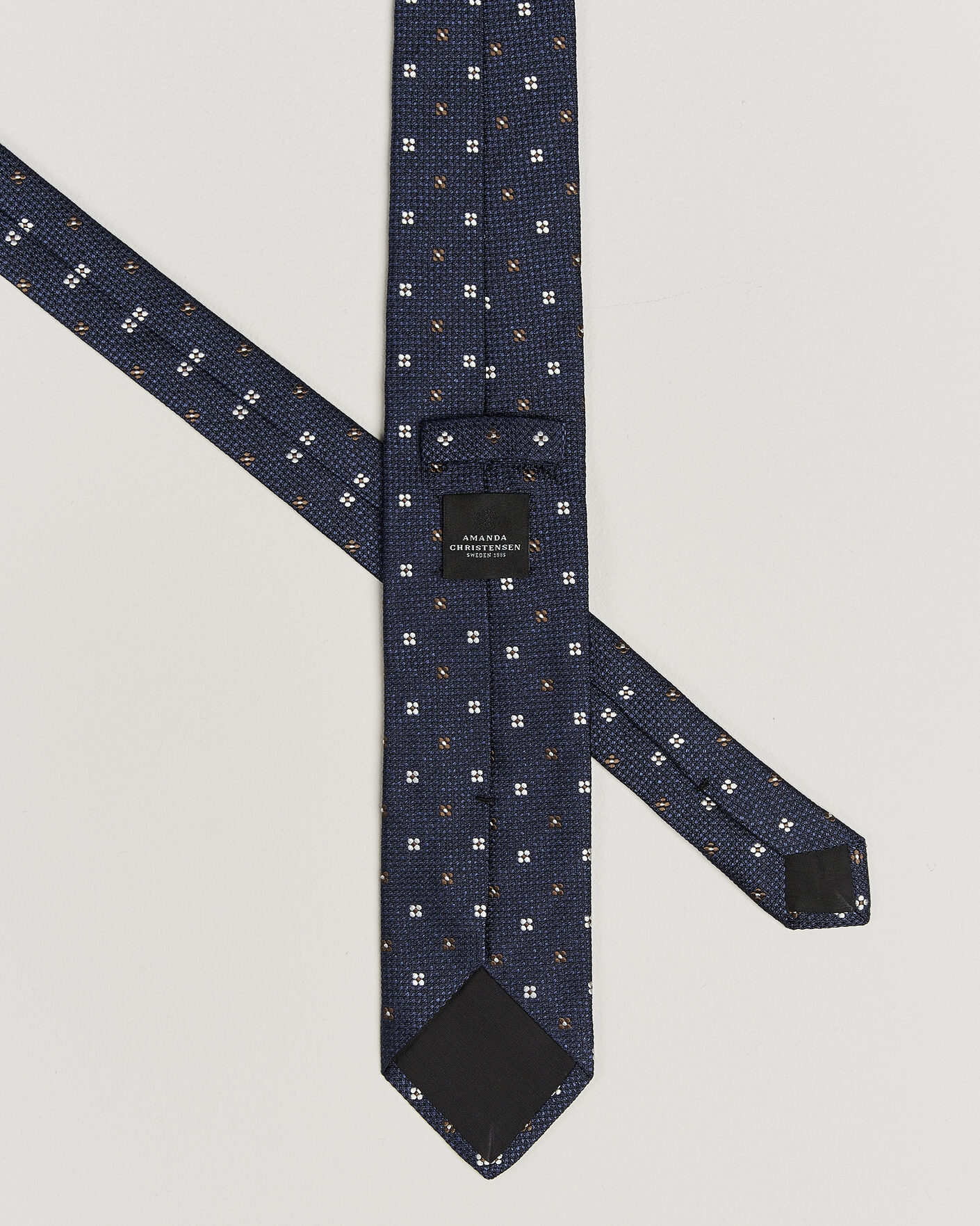 Uomini | Cravatte | Amanda Christensen | Silk Flower 8cm Tie Navy