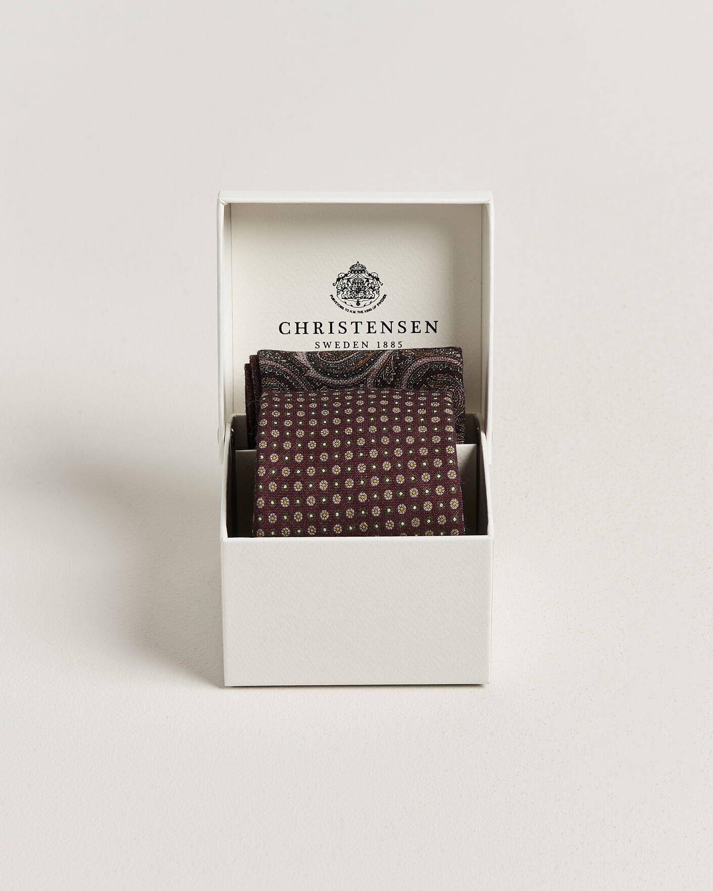 Uomini | Cravatte | Amanda Christensen | Box Set Wool 8 cm Tie And Pocket Square Wine