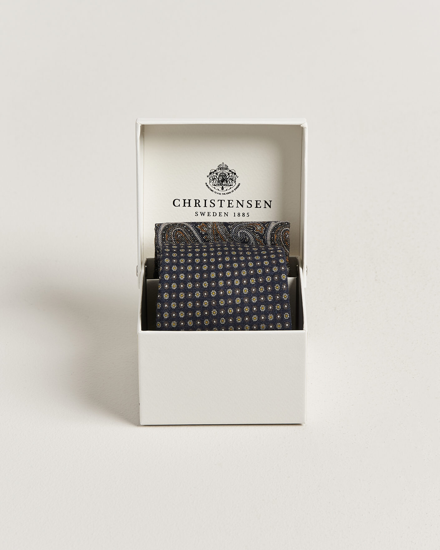 Uomini | Cravatte | Amanda Christensen | Box Set Wool 8 cm Tie And Pocket Square Navy
