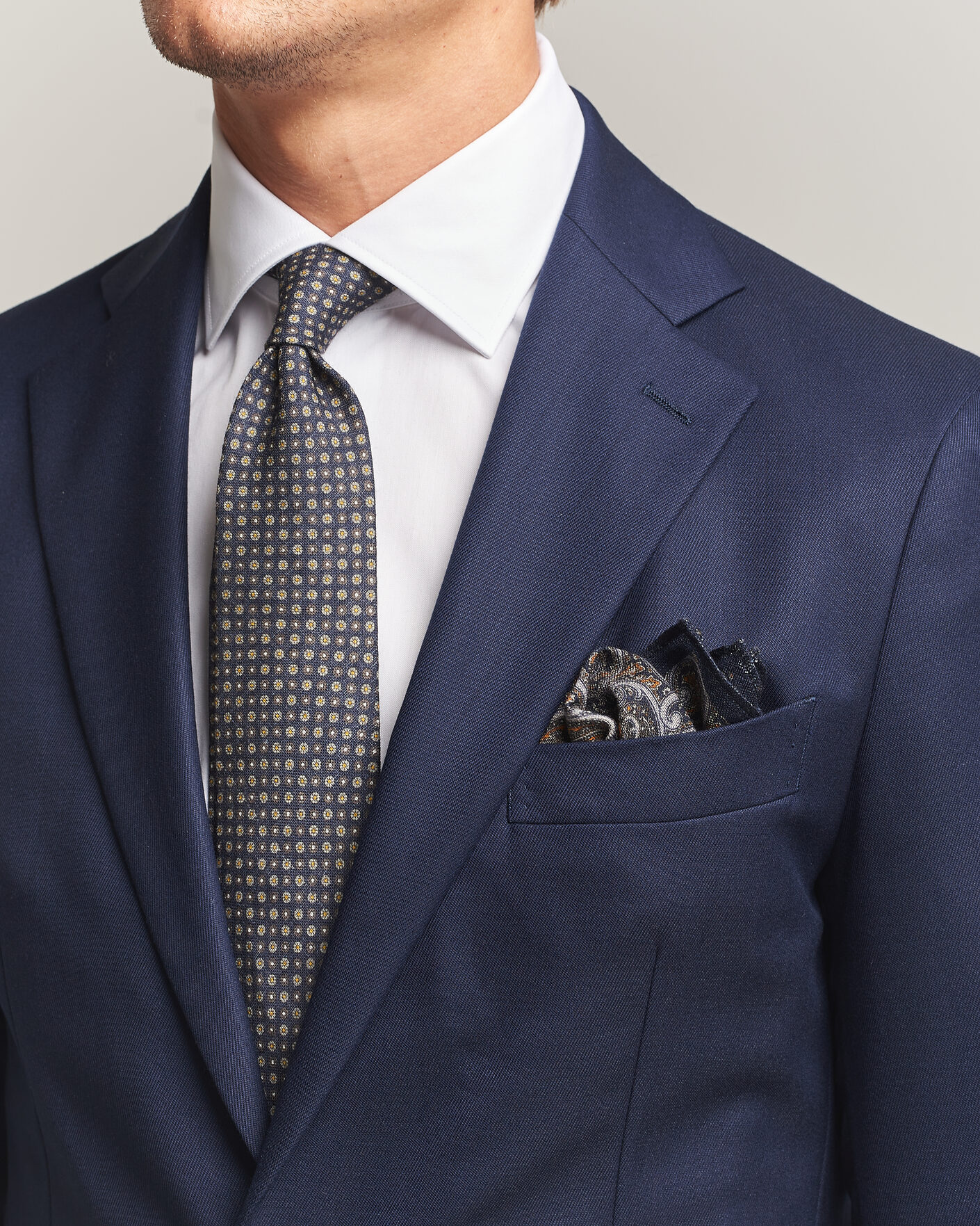 Uomini | Cravatte | Amanda Christensen | Box Set Wool 8 cm Tie And Pocket Square Navy